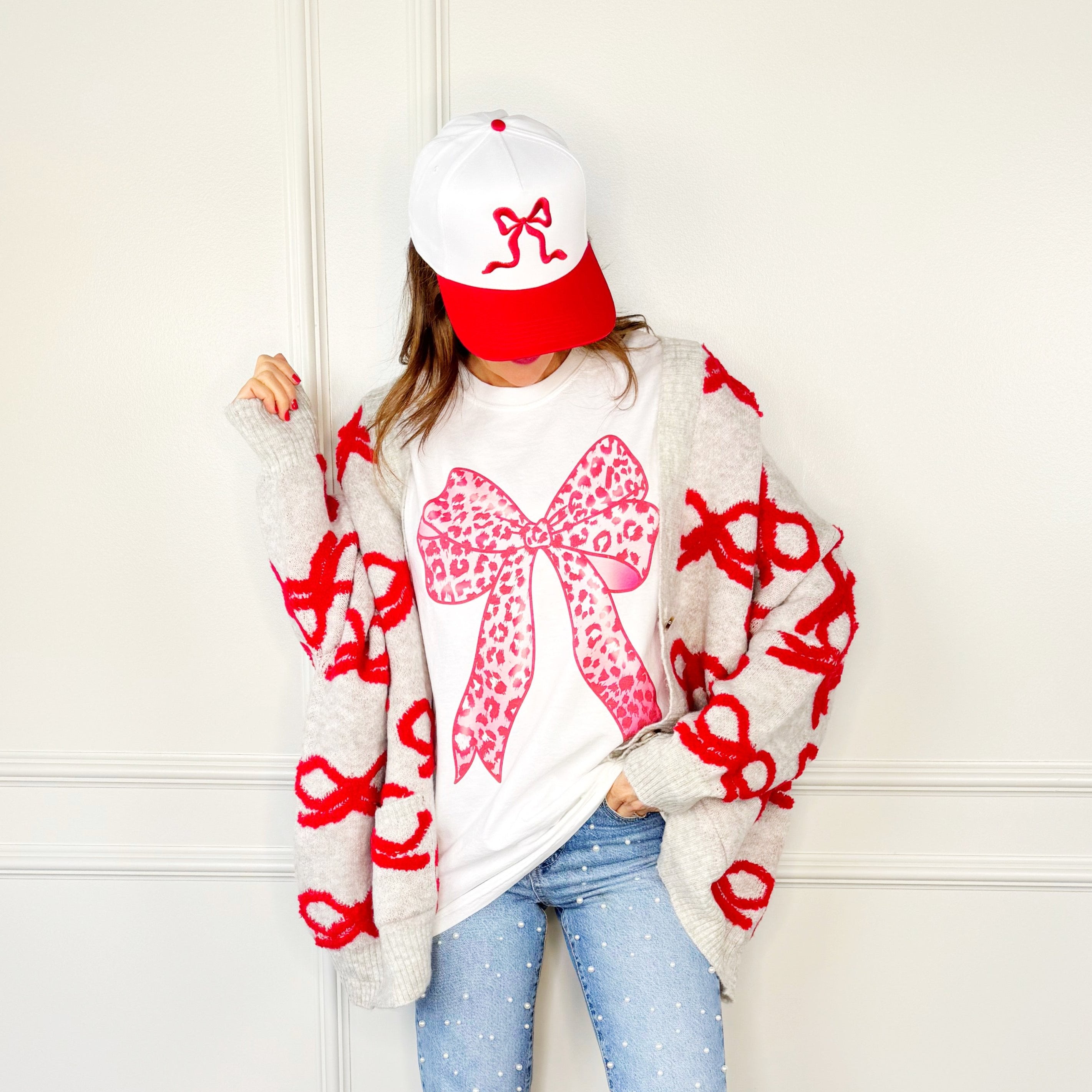 Fuchsia Leopard Bow Youth & Adult Tee