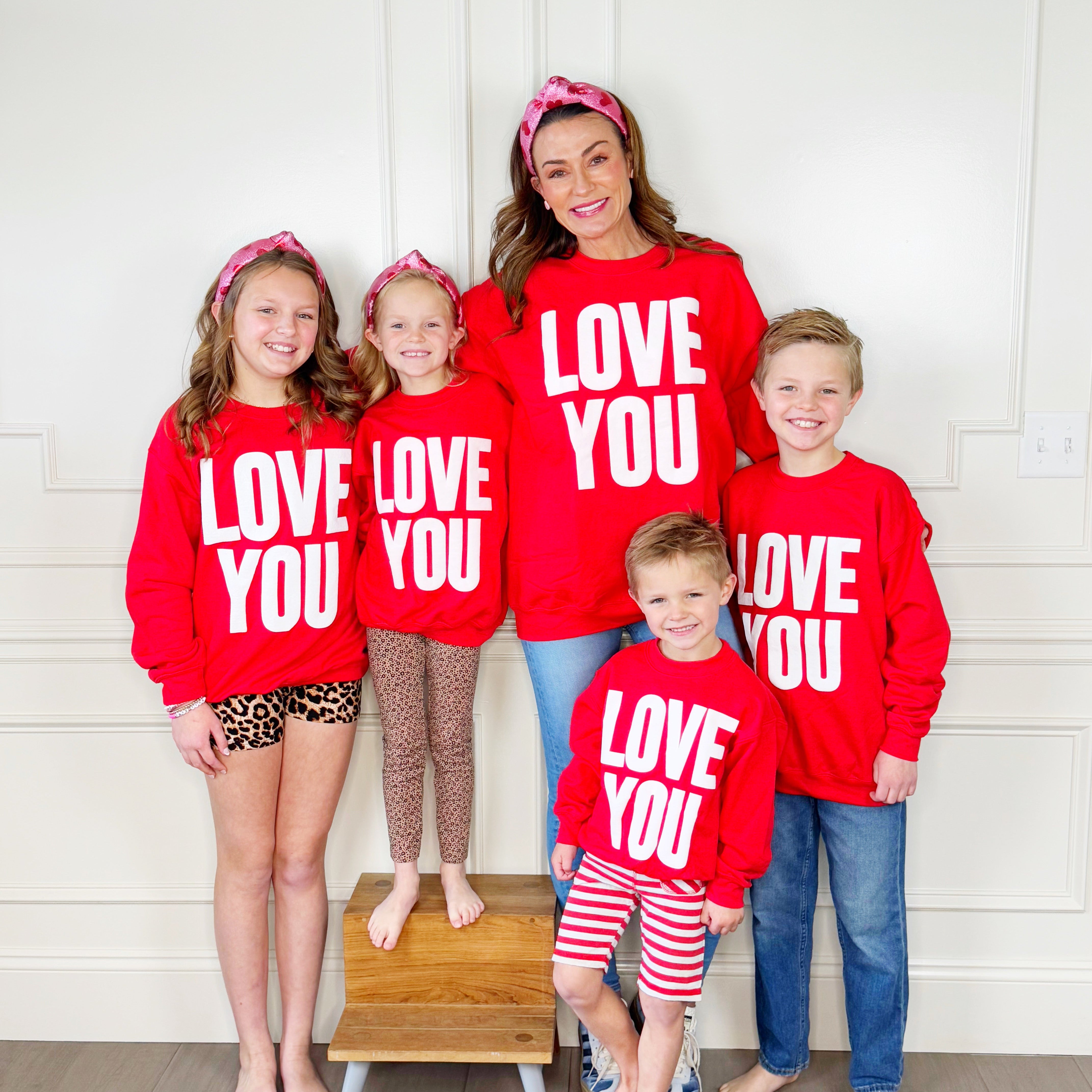Red Love You Puff Youth and Adult Sweatshirt