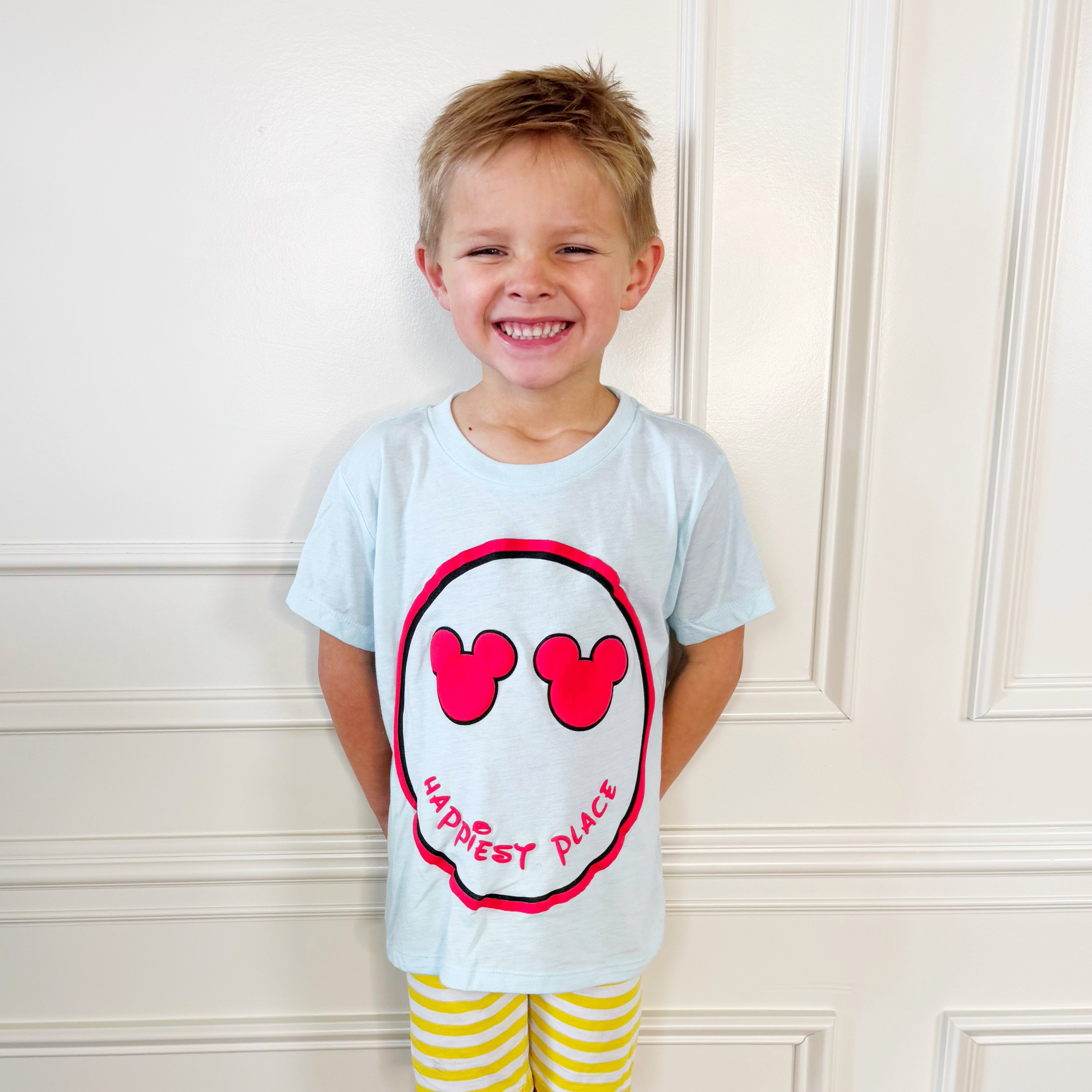Puff Happiest Place Boy Smiley Youth & Adult Tee