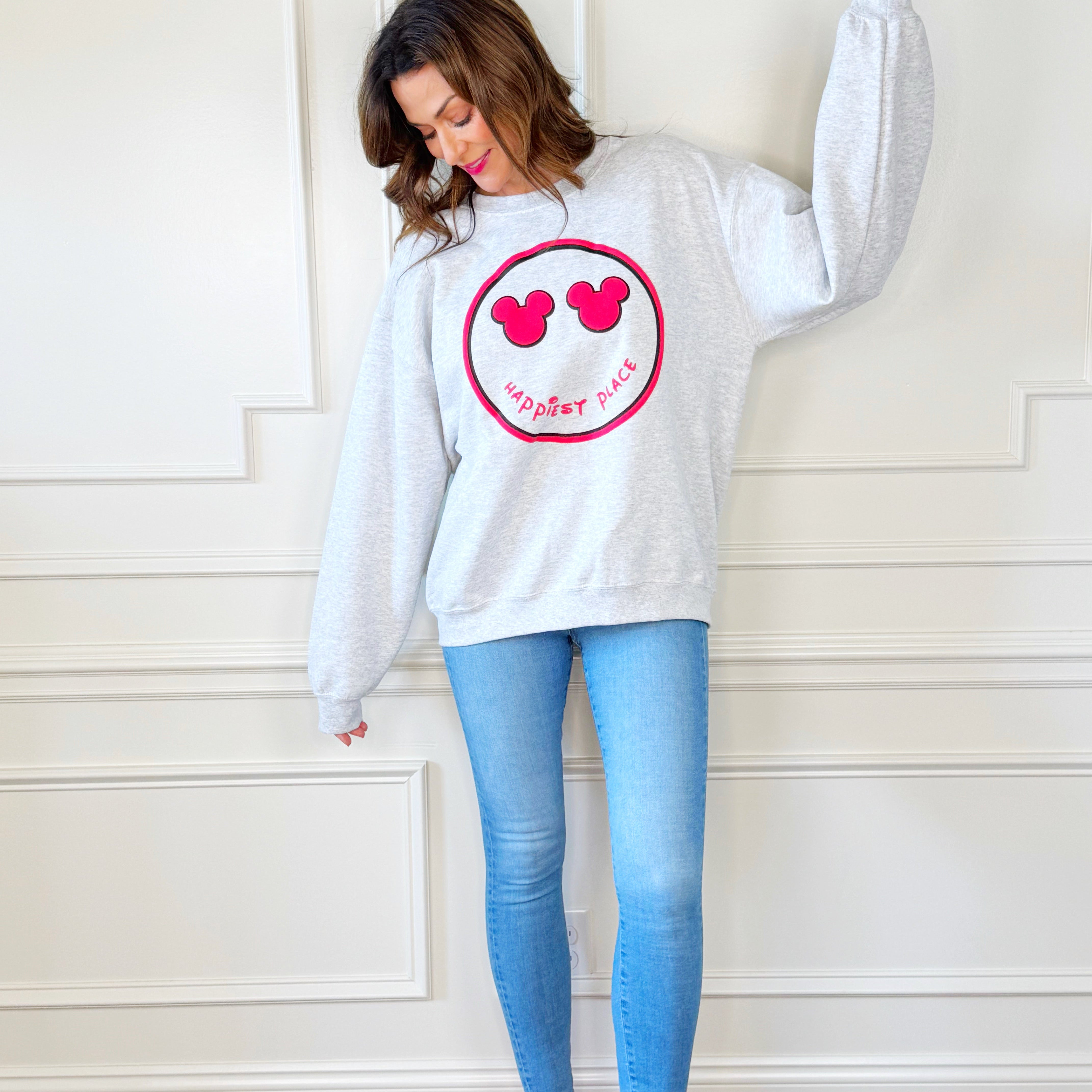 Puff Happiest Place Boy Smiley Sweatshirt