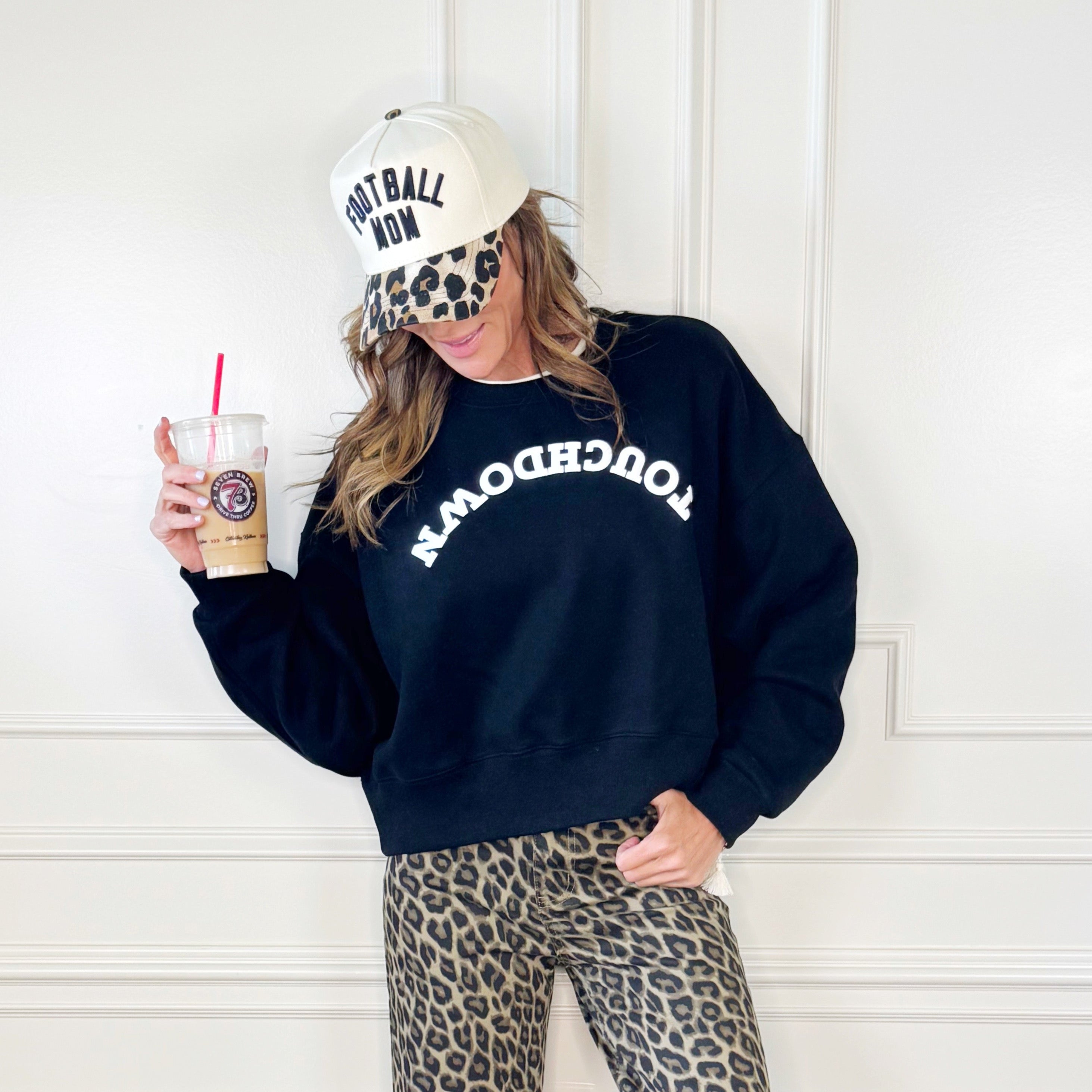 Puff Upside Down Touchdown Cropped Sweatshirt