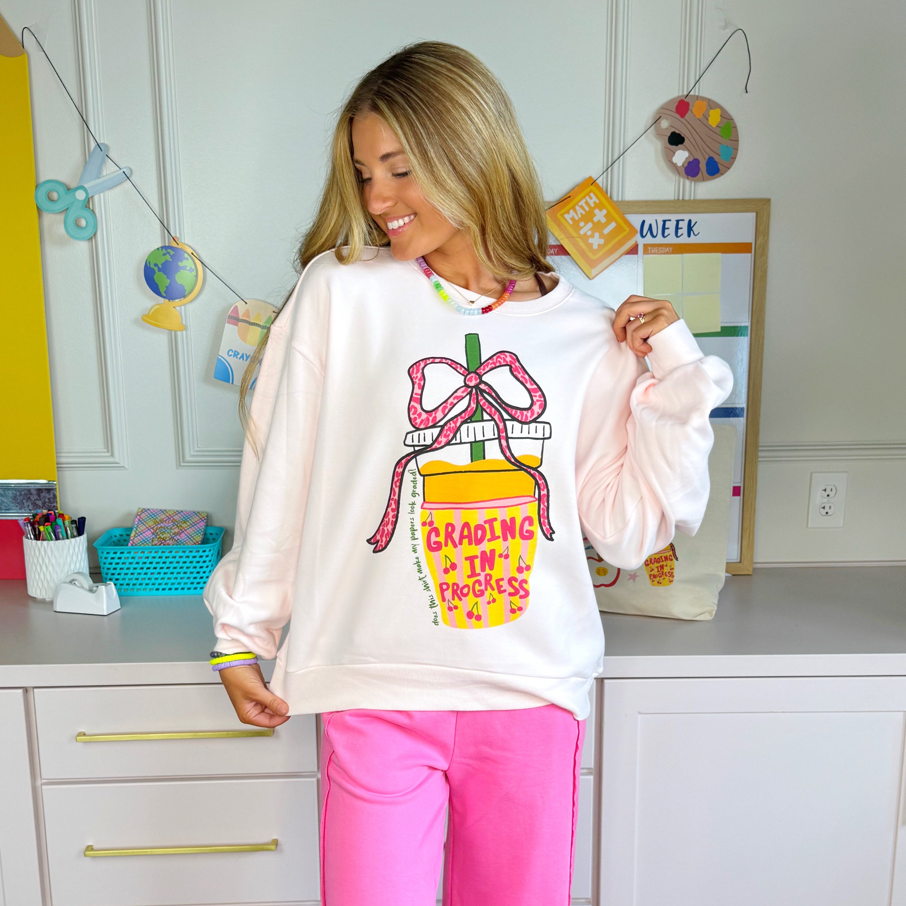 Iced Coffee + Grading in Progress Poppy & Pine Sweatshirt