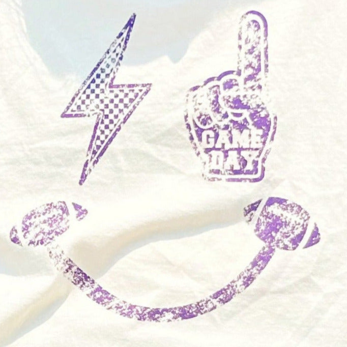 Game Day Smiley Crop Tee