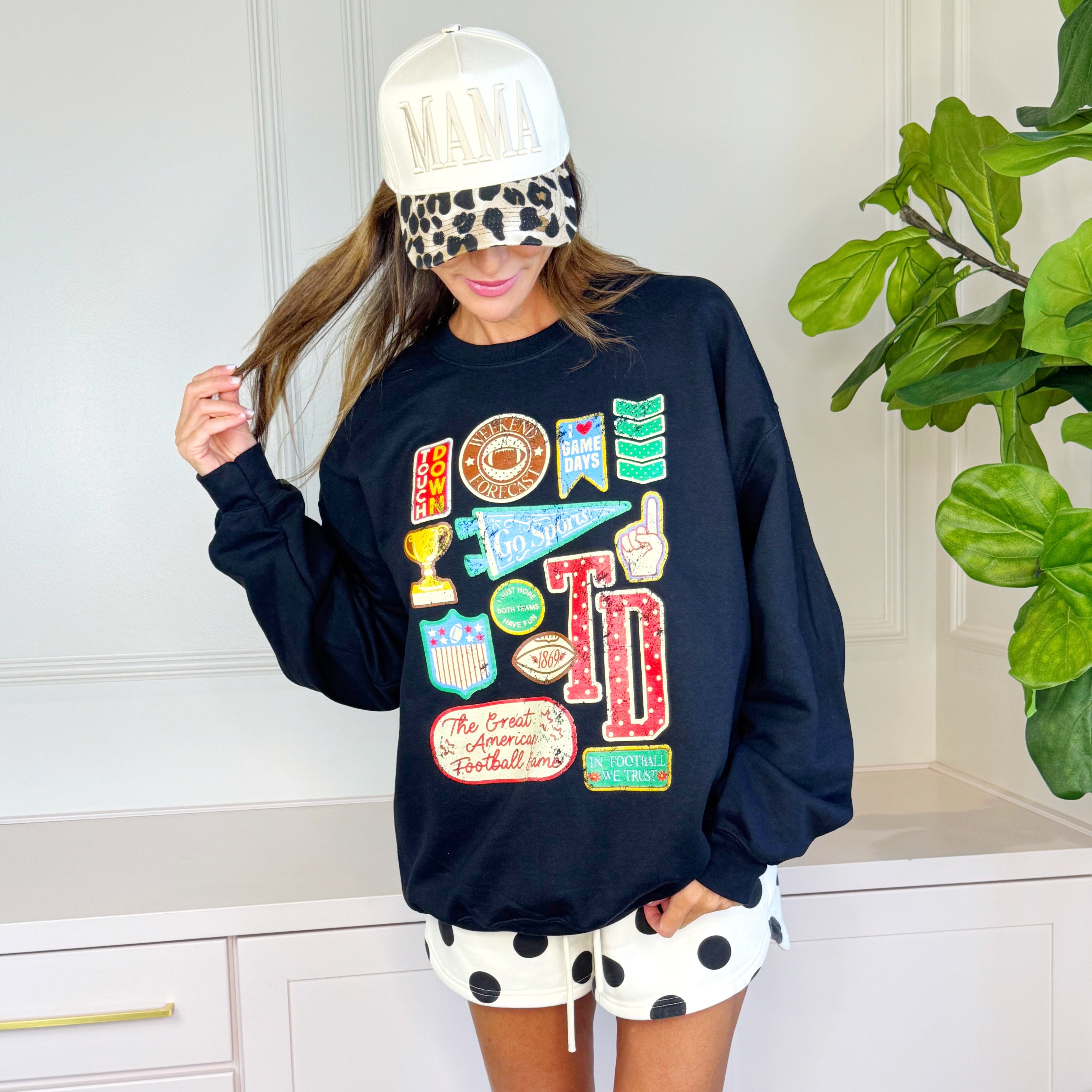 Football Varsity Patches Sweatshirt