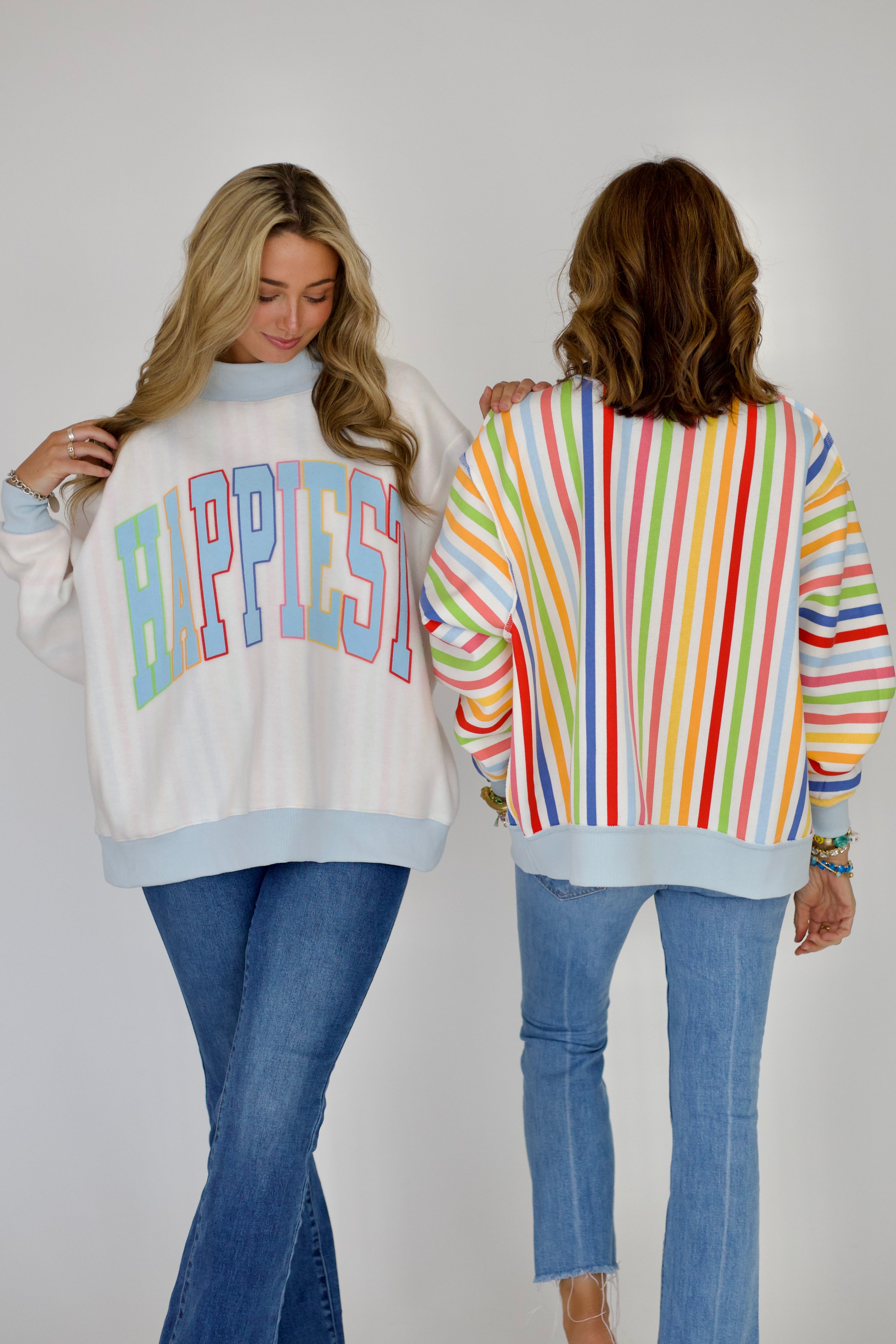Happiest 2-Sided Mock Sweatshirt