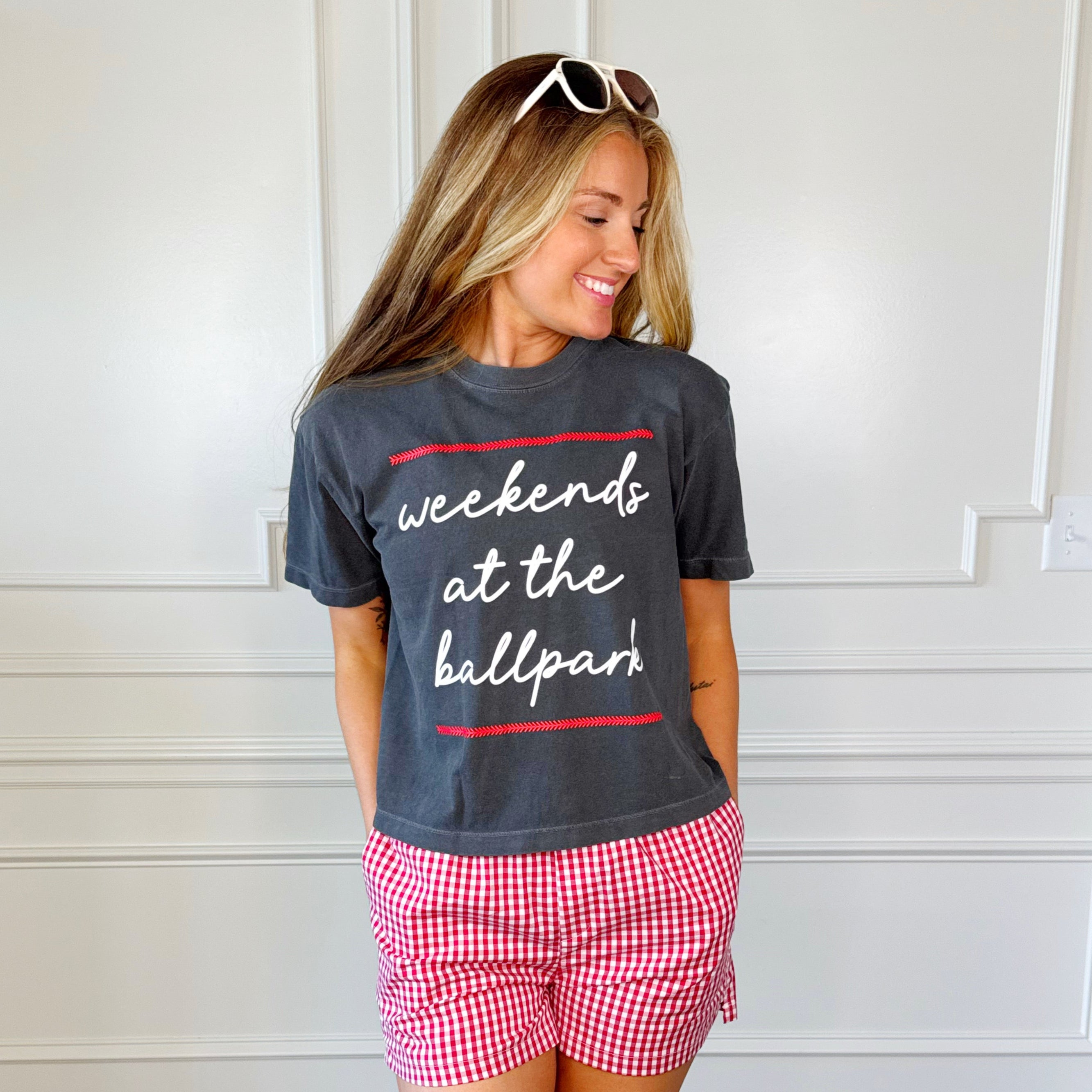 Weekends at the Ballpark Crop Tee