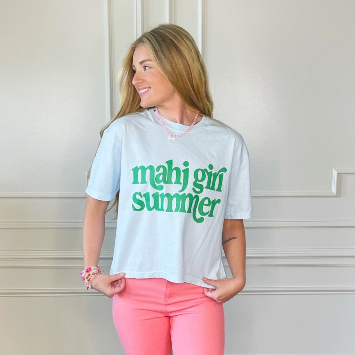 Mahj Girl Summer Crop Tee