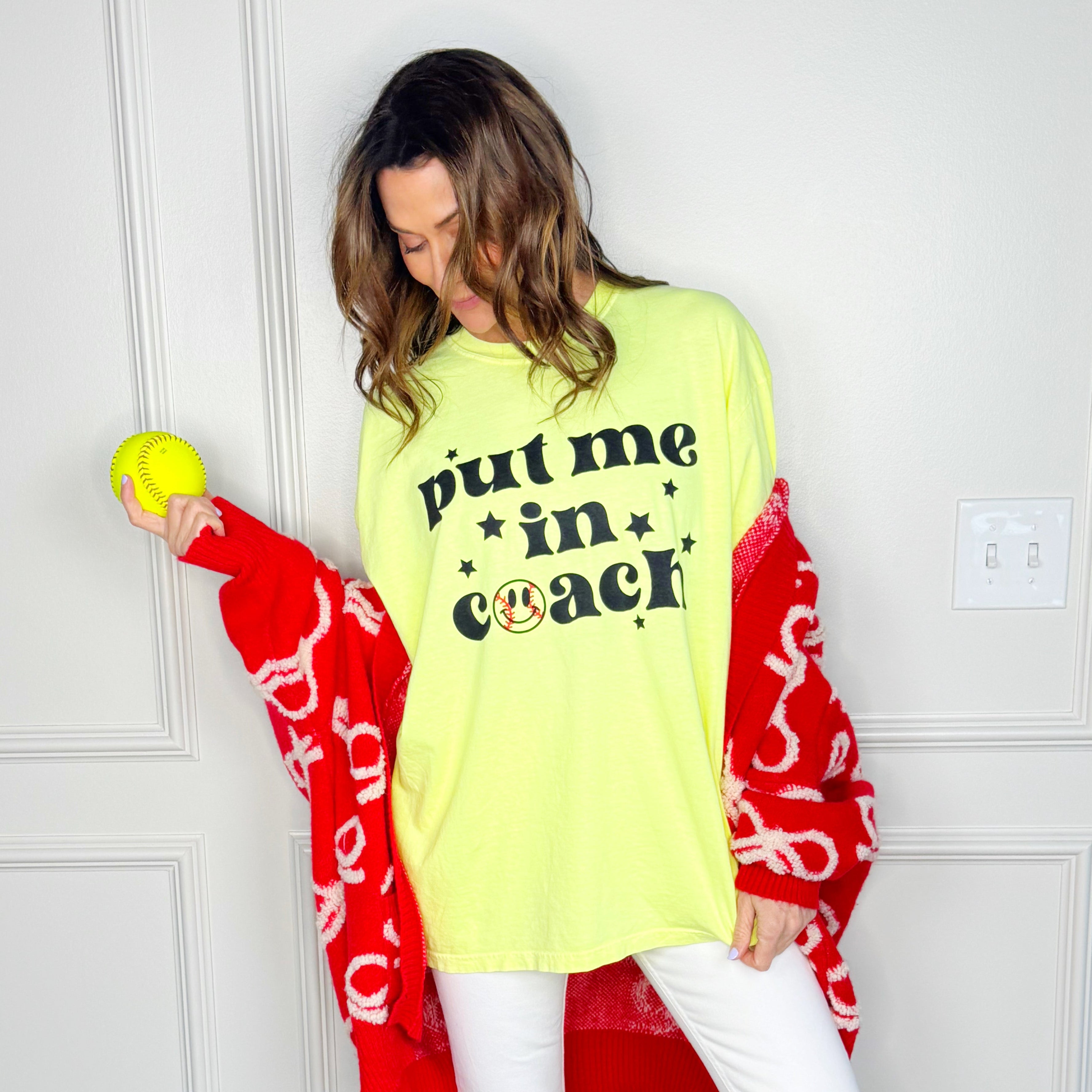 Put Me In Coach Softball Tee