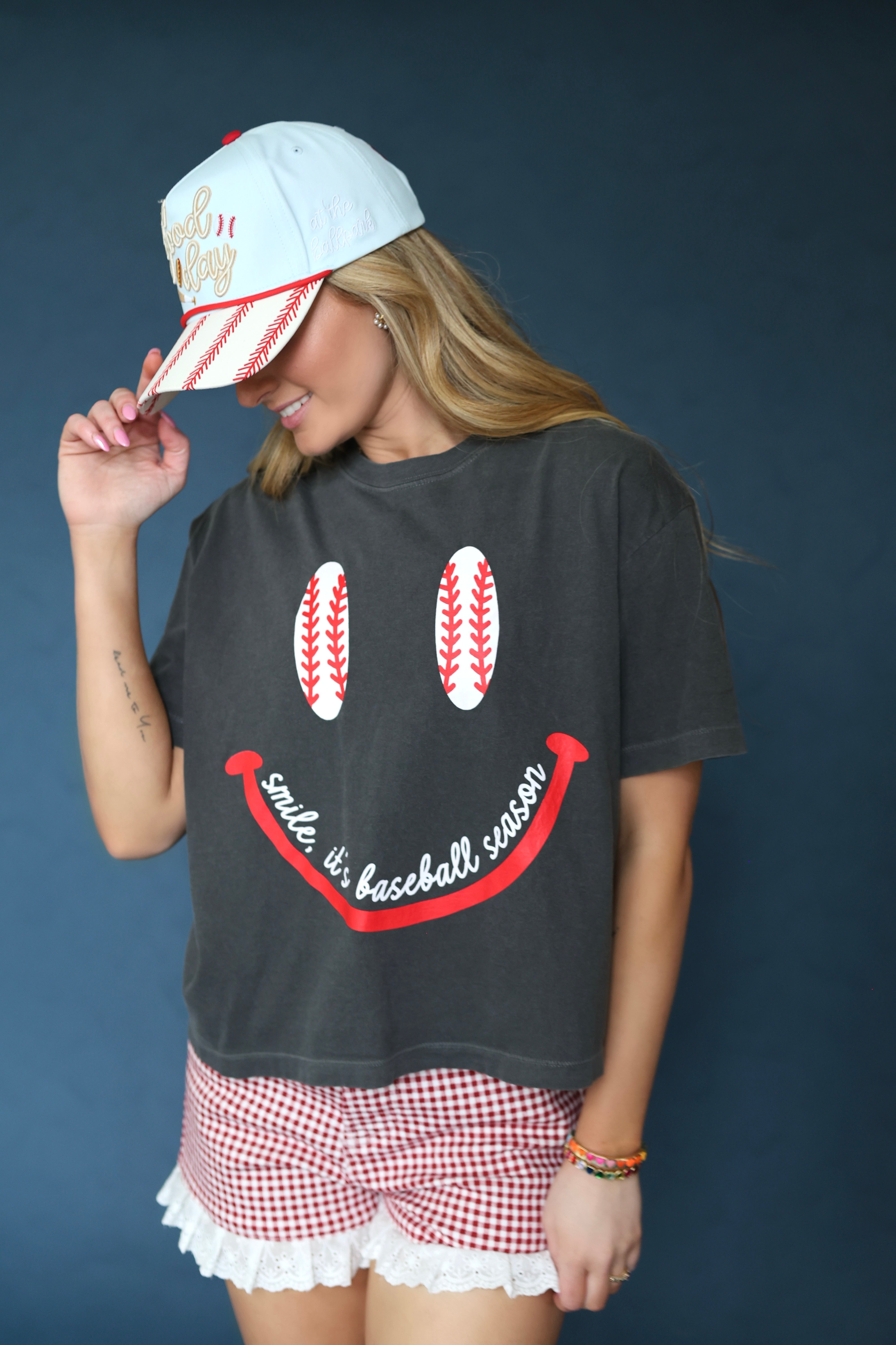 Smile, It's Baseball Season Cropped Tee