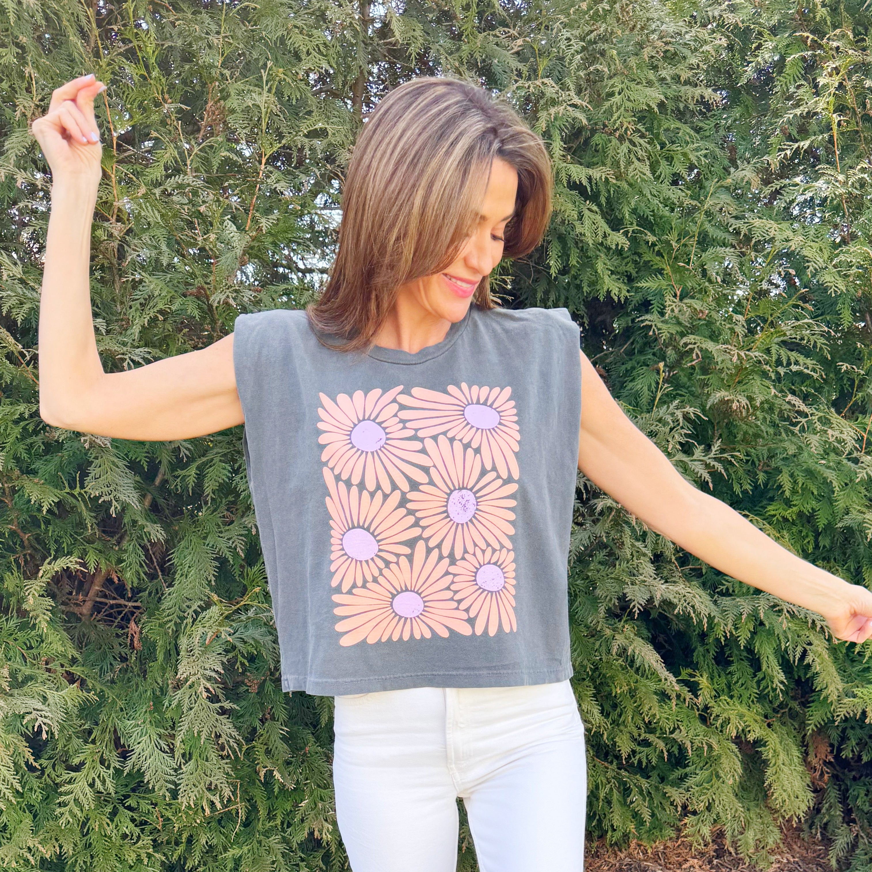 Vintage Floral Muscle Tee