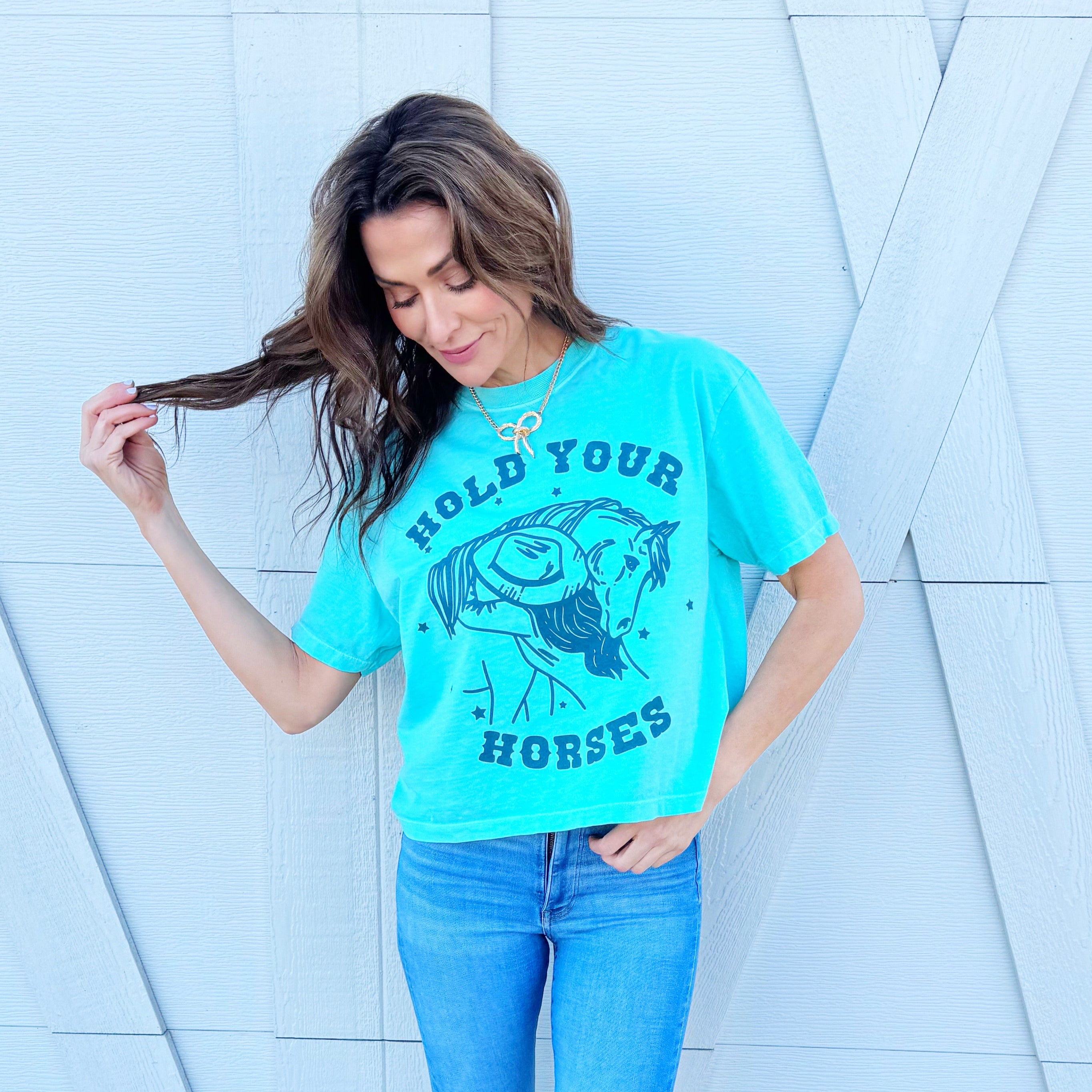 Hold Your Horses Cropped Tee