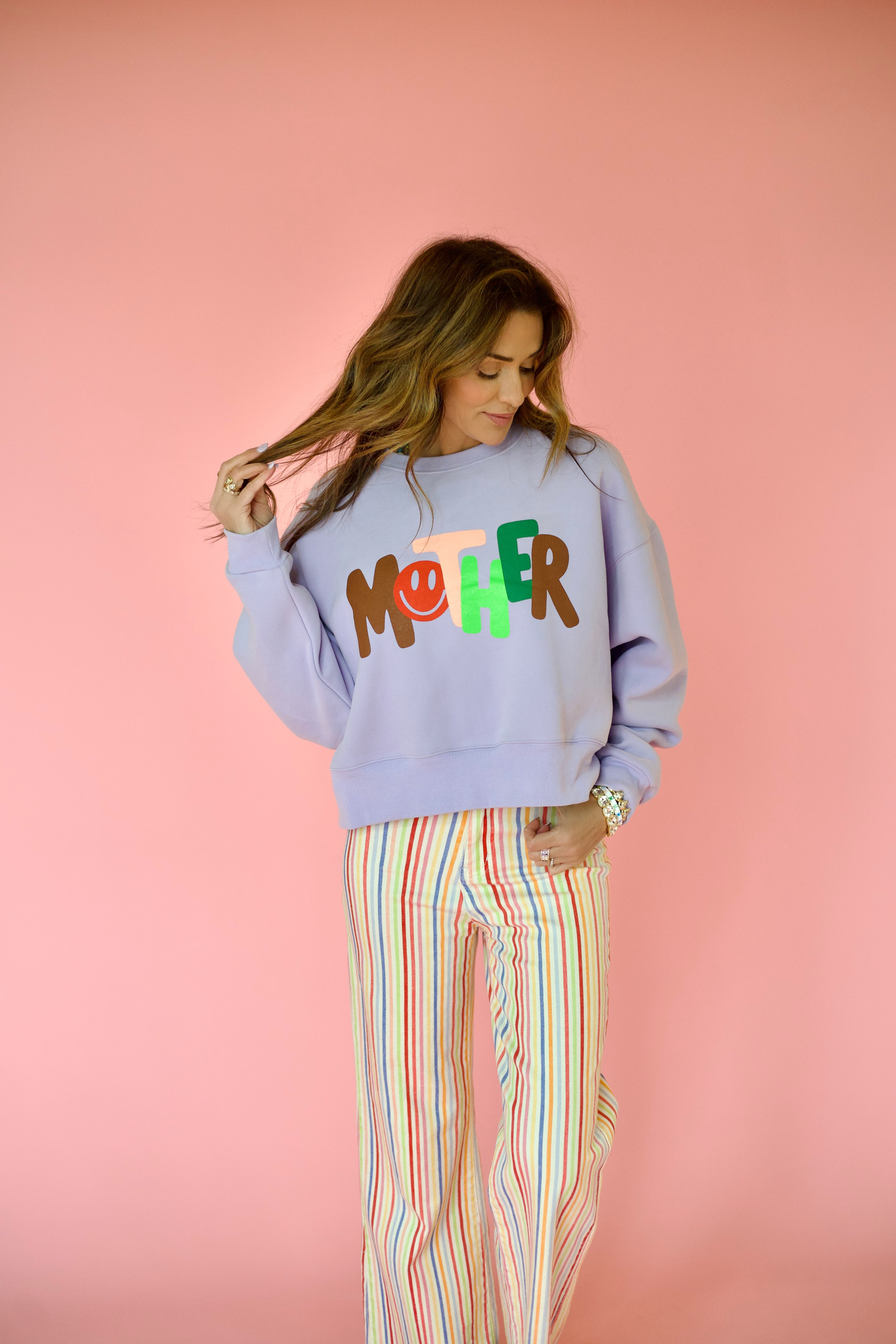 Smiley Mother Crop Sweatshirt
