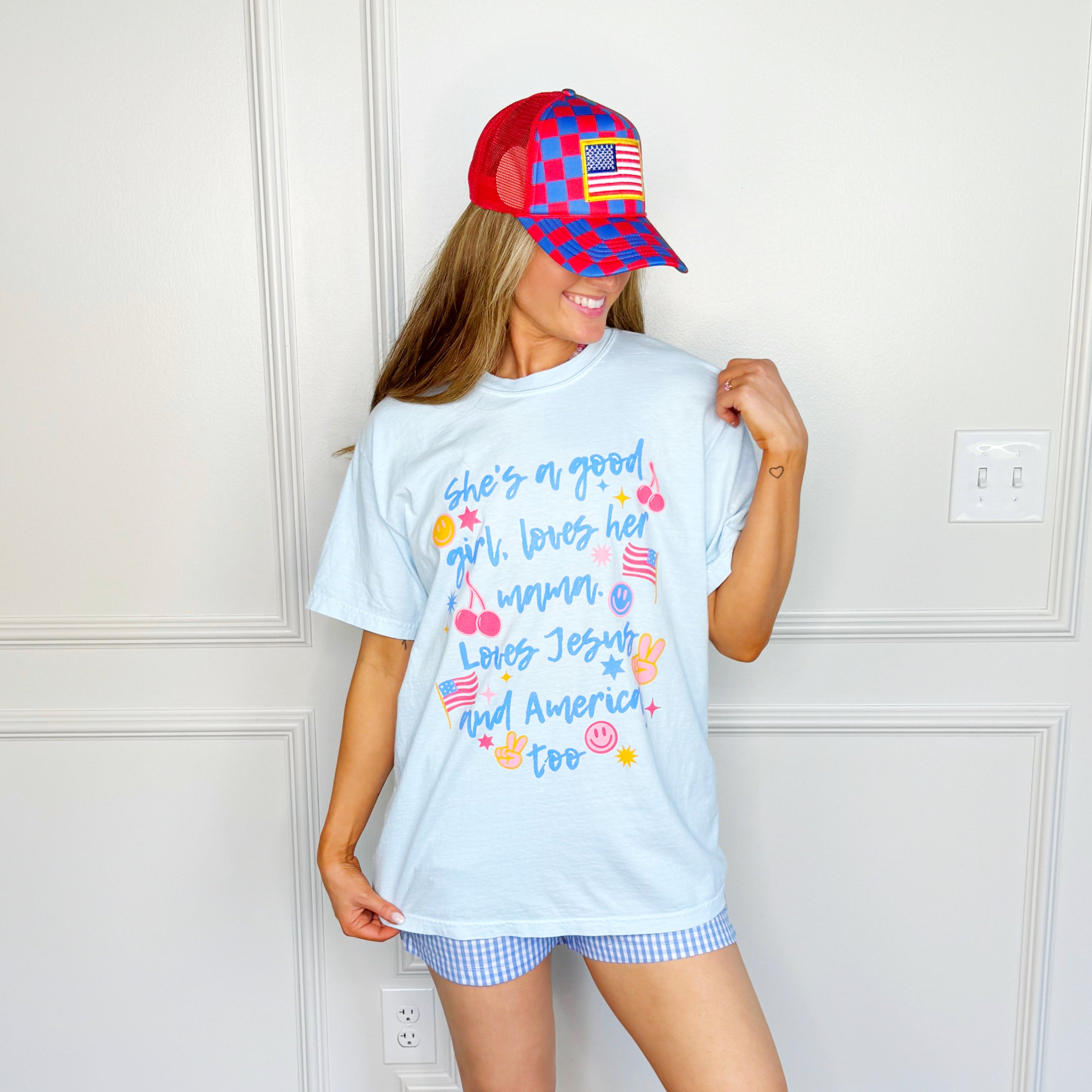 Loves Jesus & America Too Tee