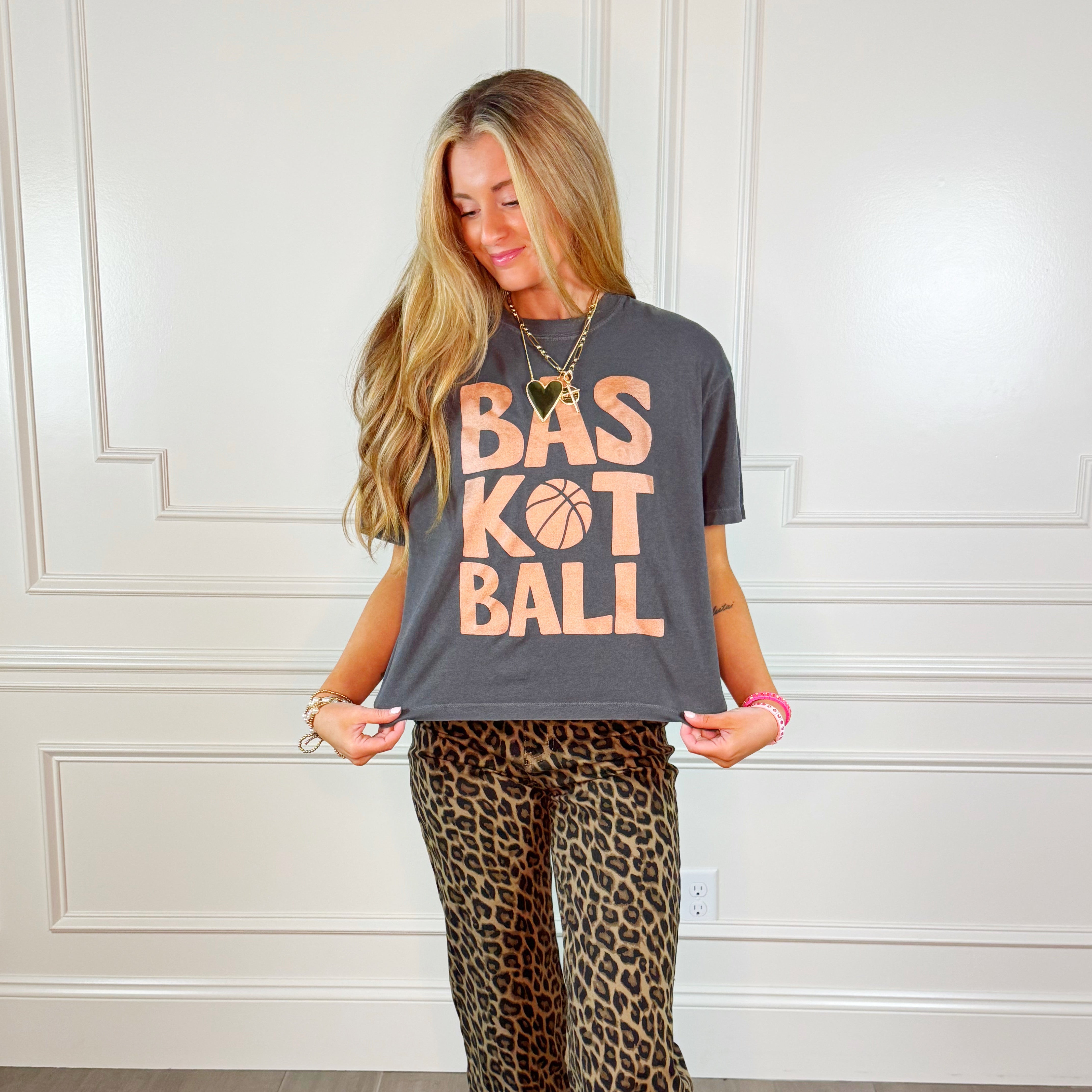 Copper Basketball Cropped Tee