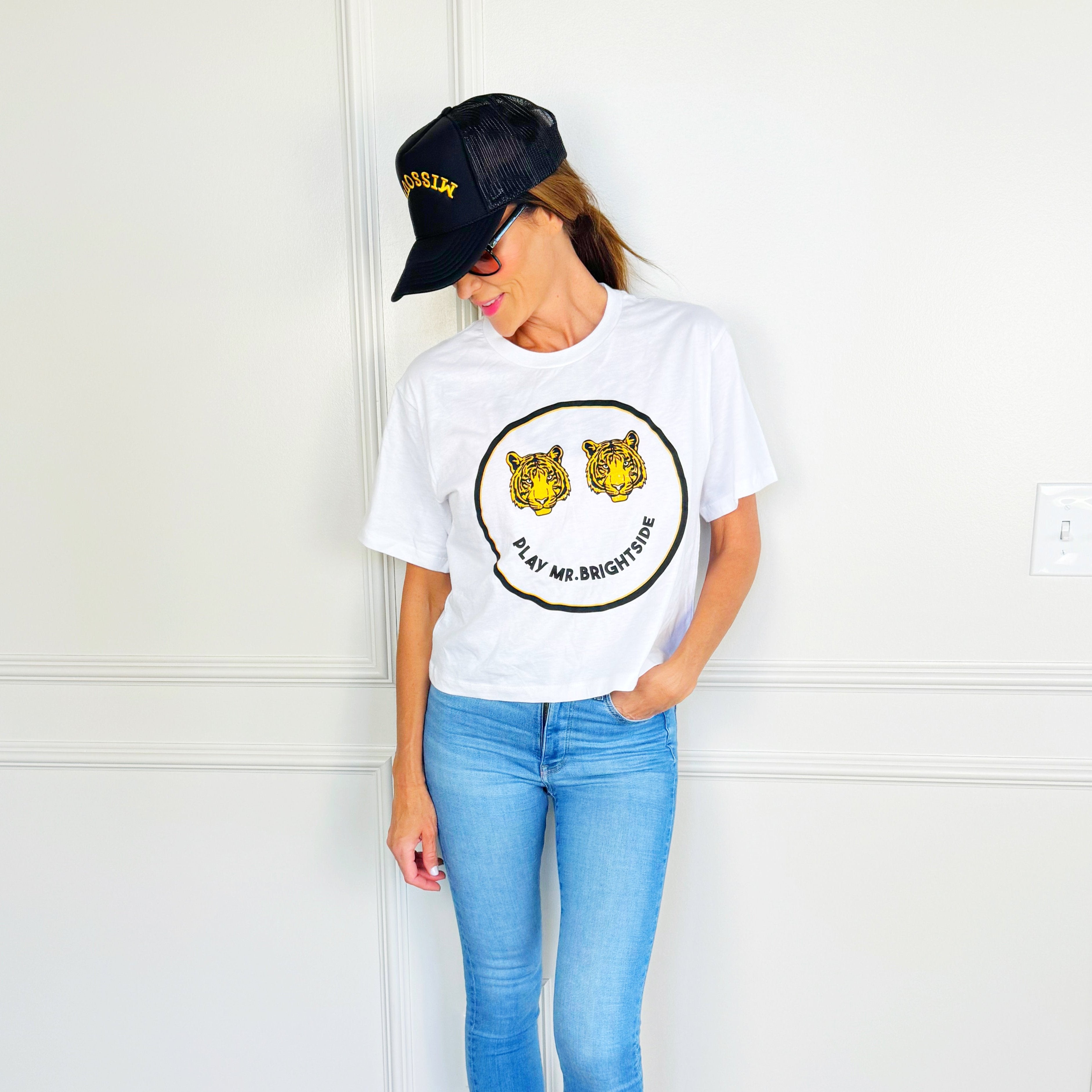 Tiger Smiley Cropped Tee