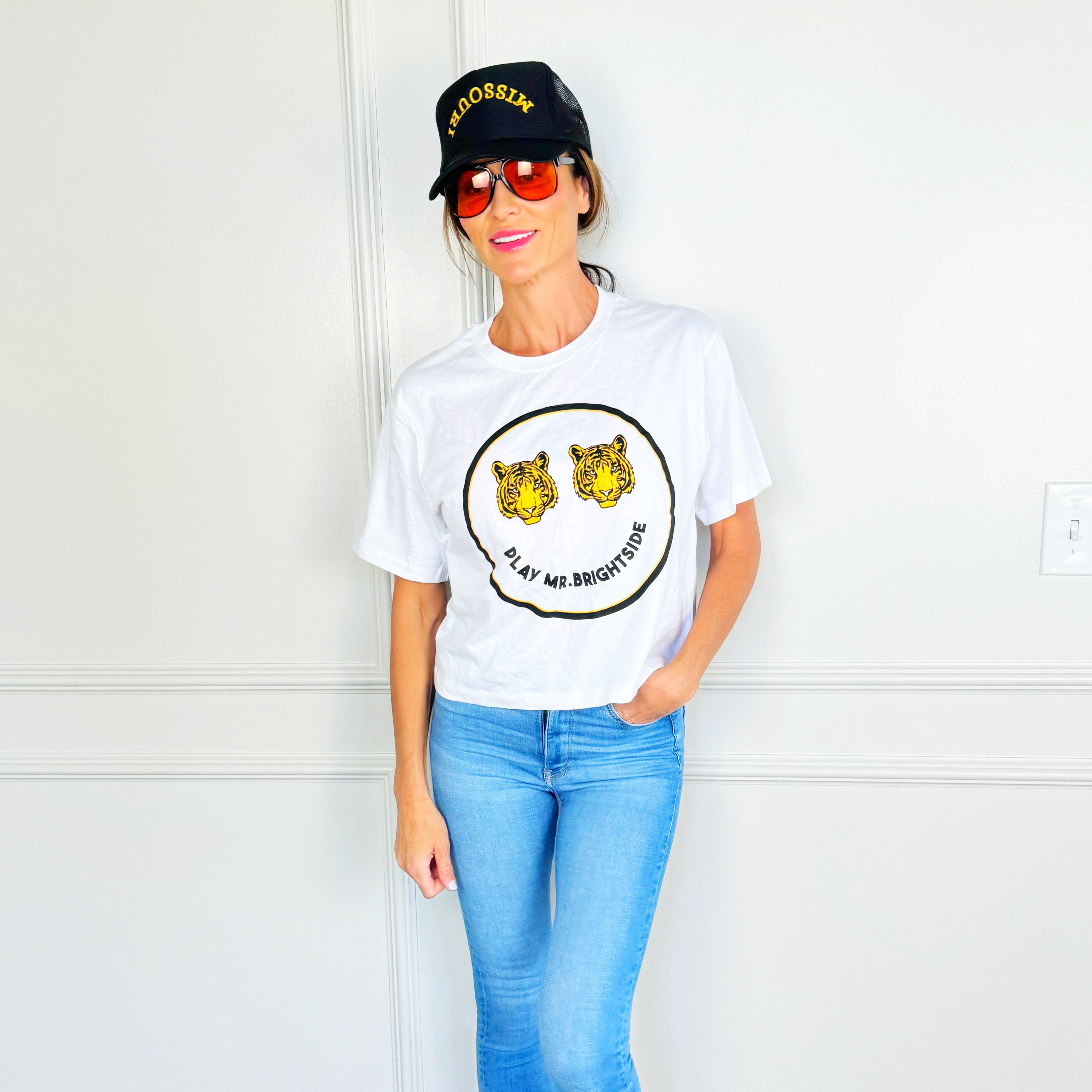 Tiger Smiley Cropped Tee