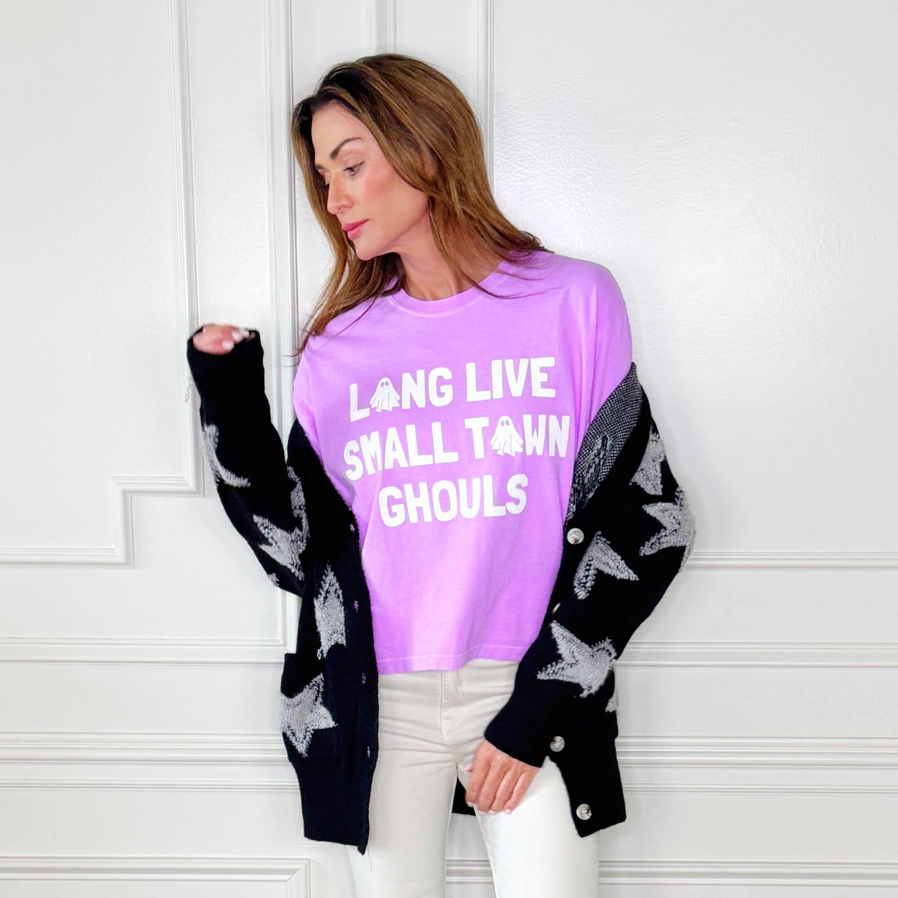 Long Live Small Town Ghouls Crop Tee