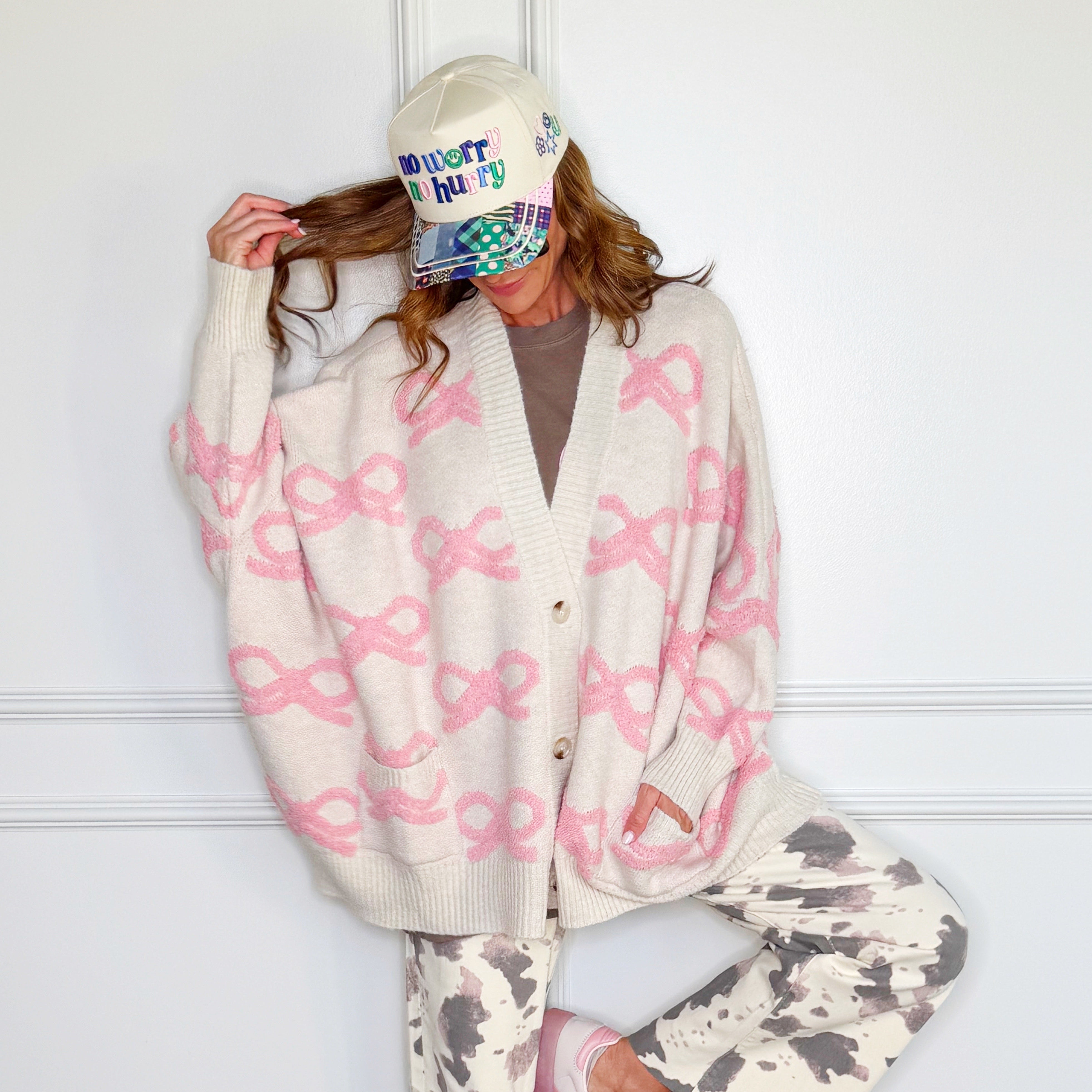 Light Pink Bows Cardigan