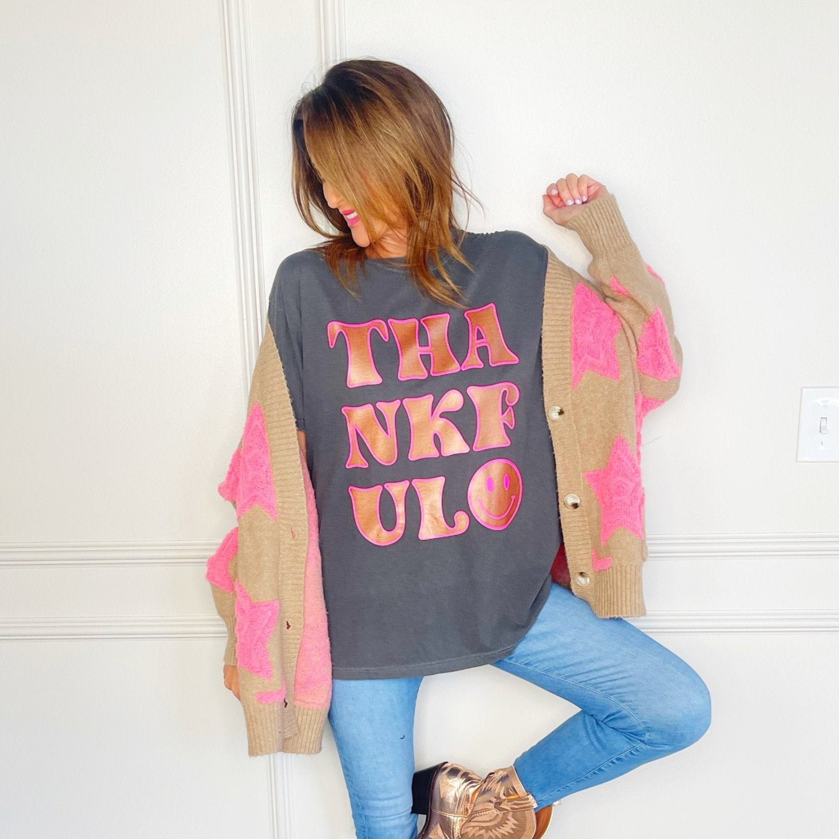 Copper Thankful Smiley Youth & Adult Tee
