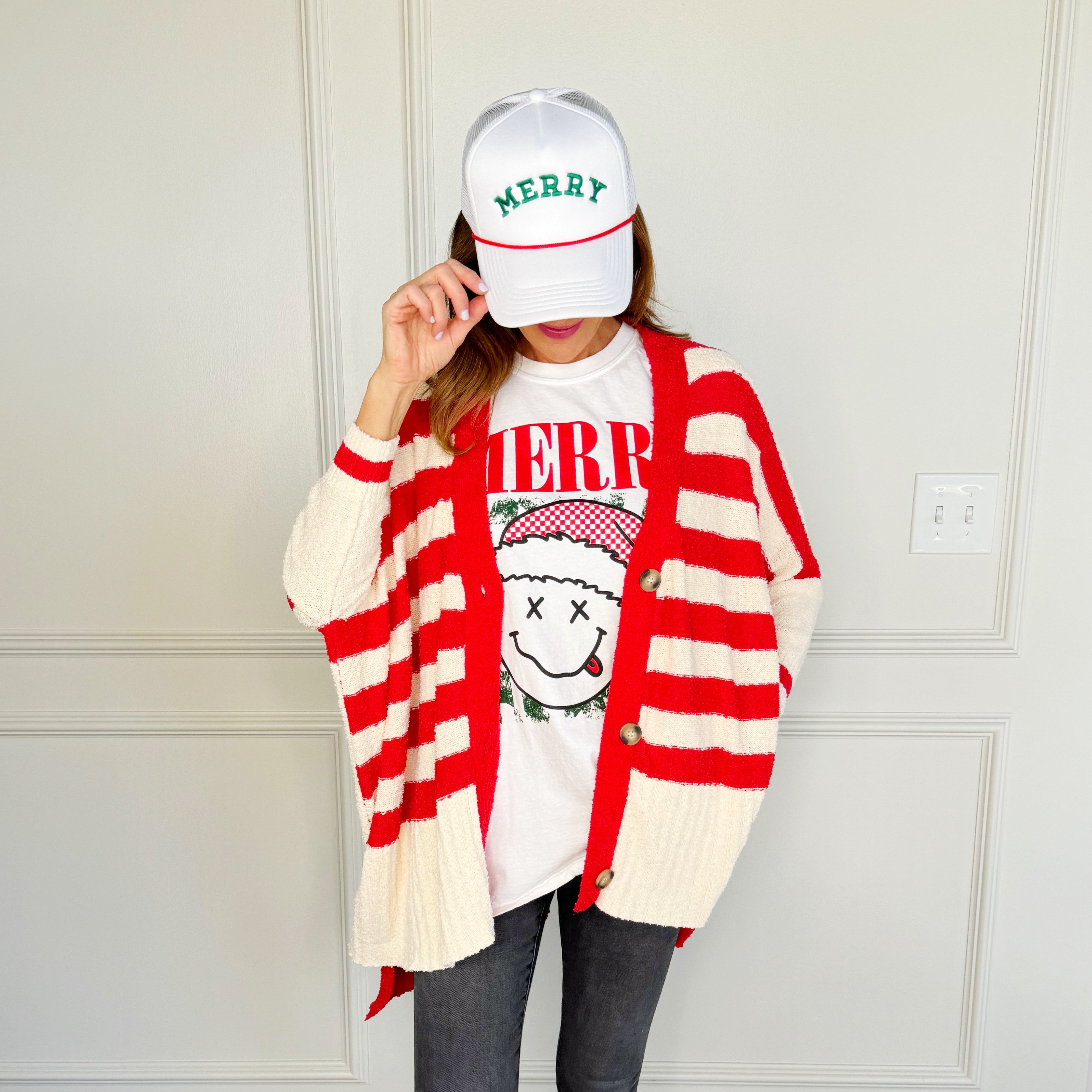 Cream striped sweater best sale