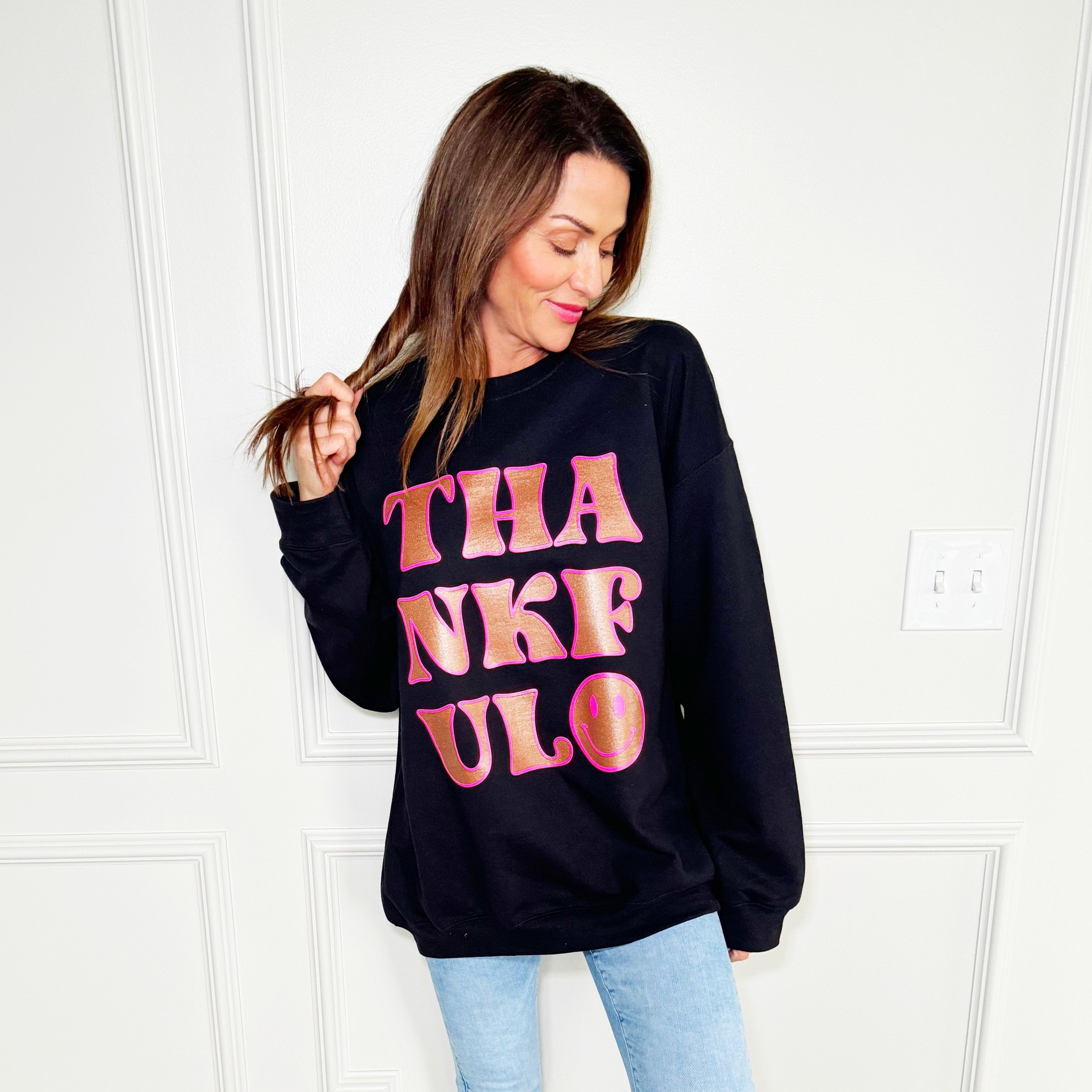 Copper Thankful Smiley Youth & Adult Sweatshirt