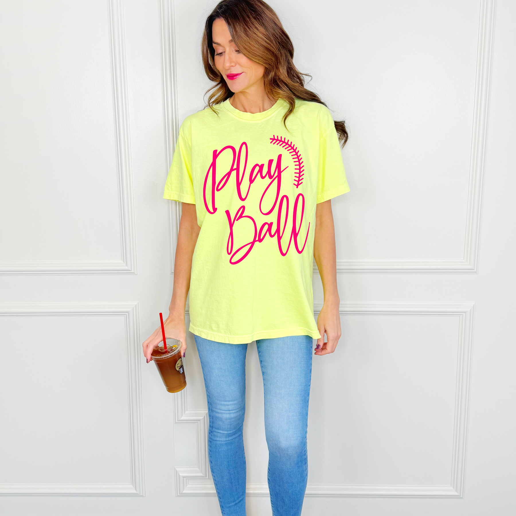 Puff Pink Play Ball Neon Tee