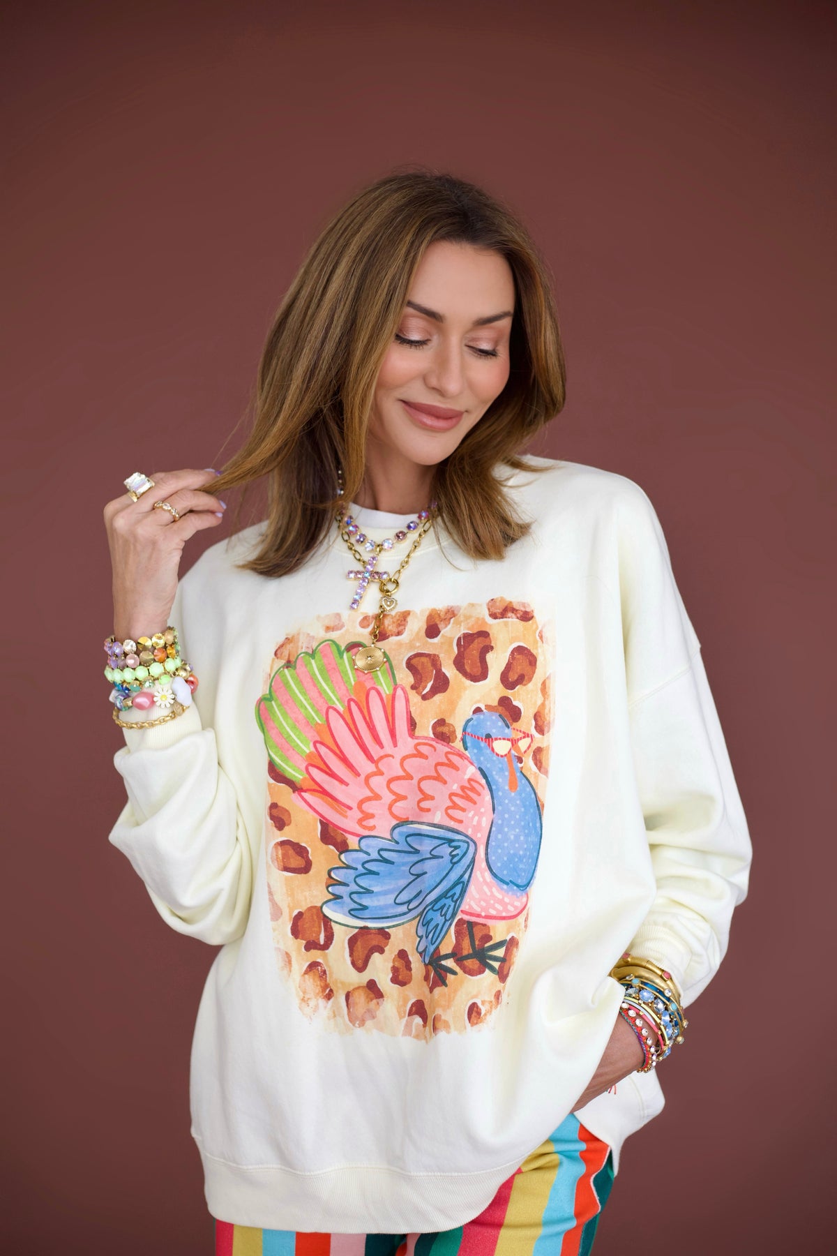 Pretty Thankful Turkey Sweatshirt