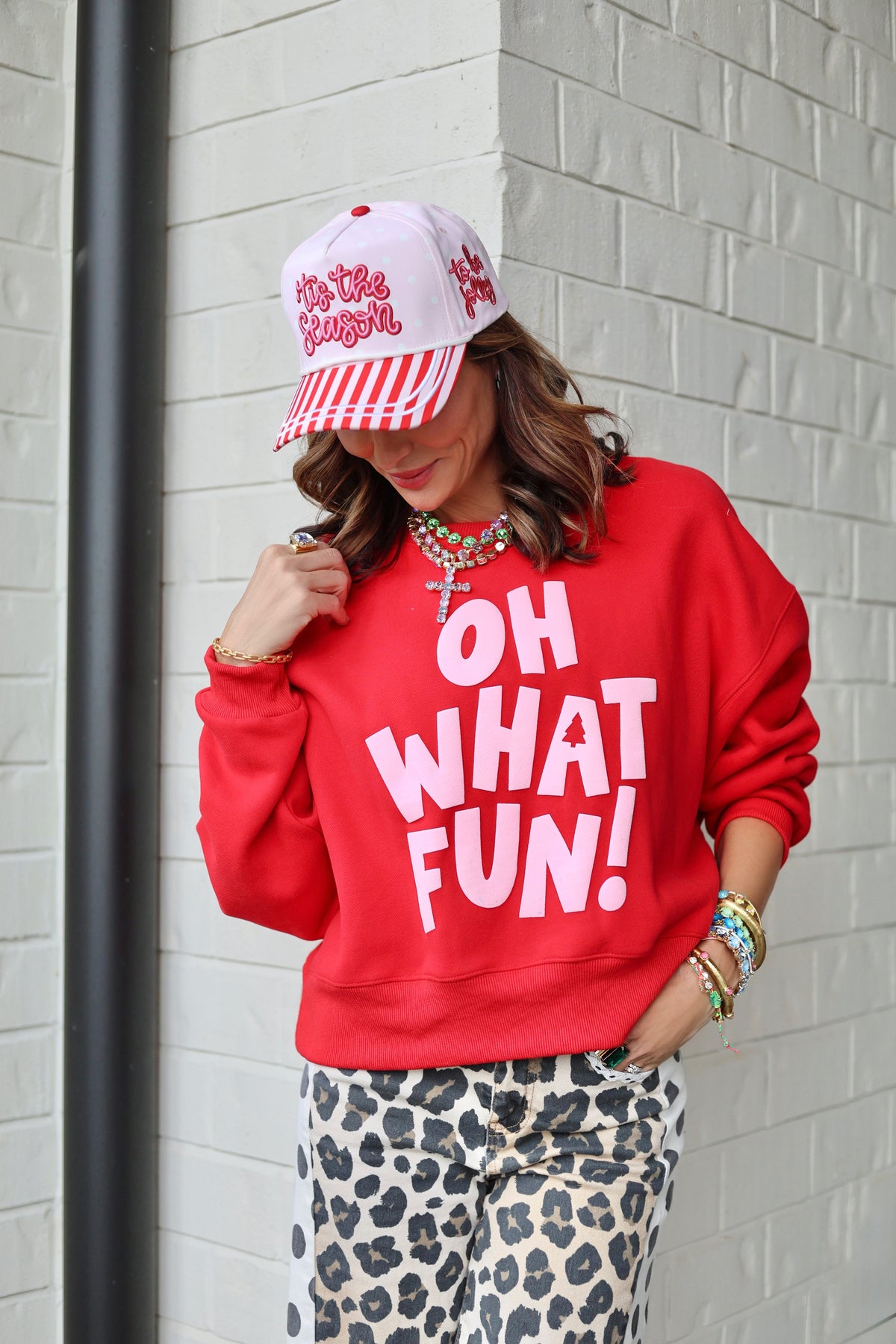 Oh What Fun Puff Crop Sweatshirt