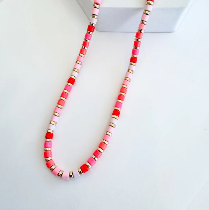 Pink Tile Necklace