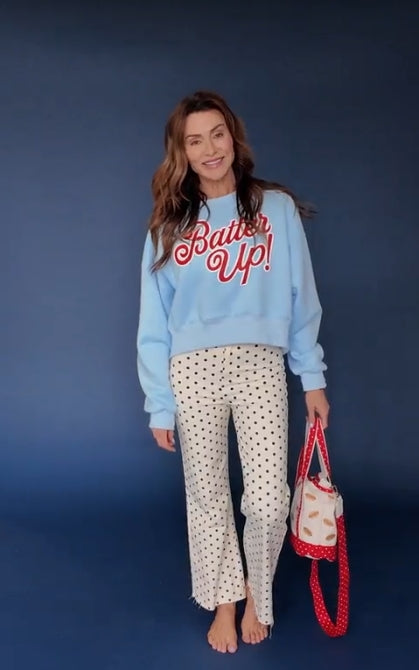 Batter Up Crop Sweatshirt