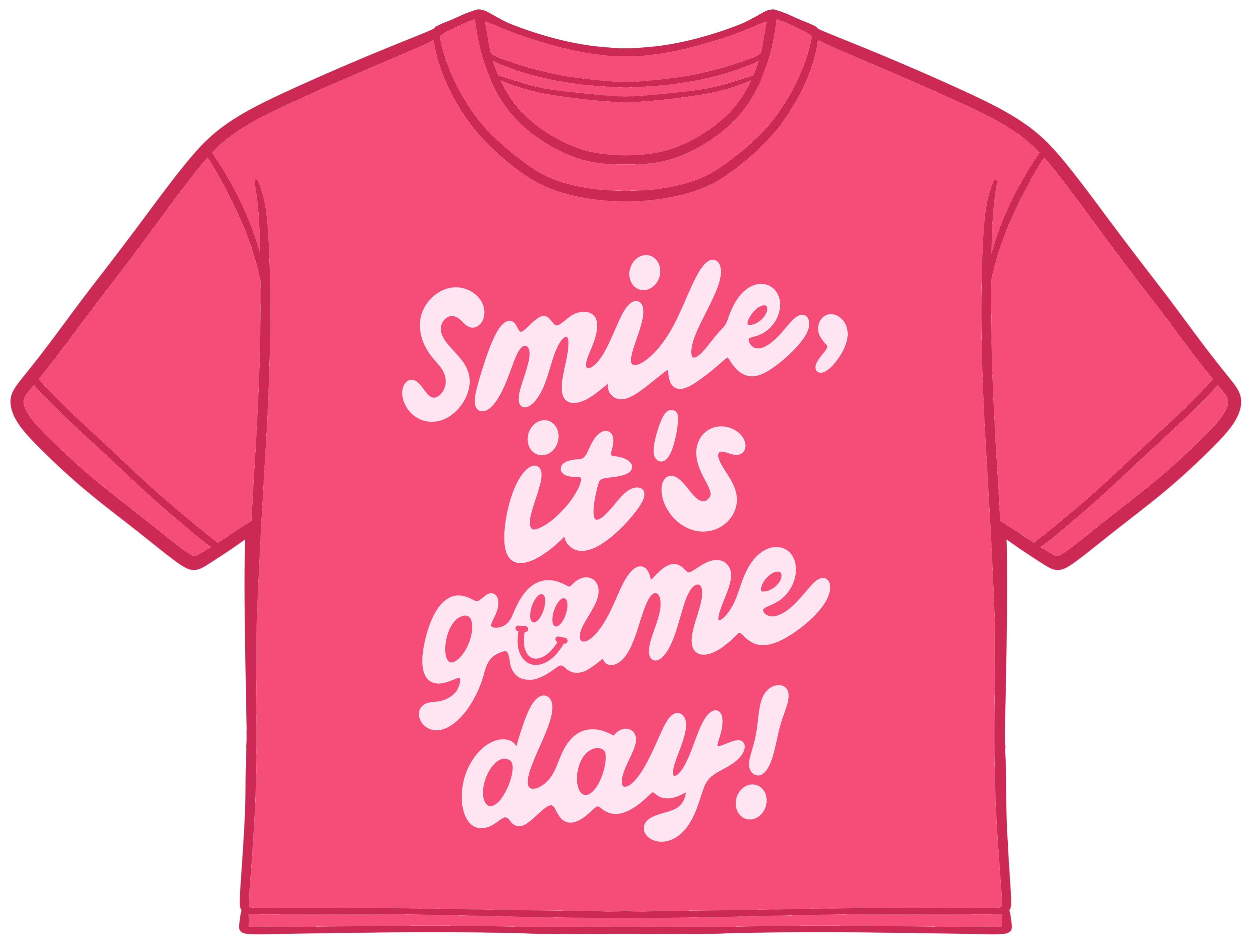 Smile, It's Game Day Pink Crop Tee