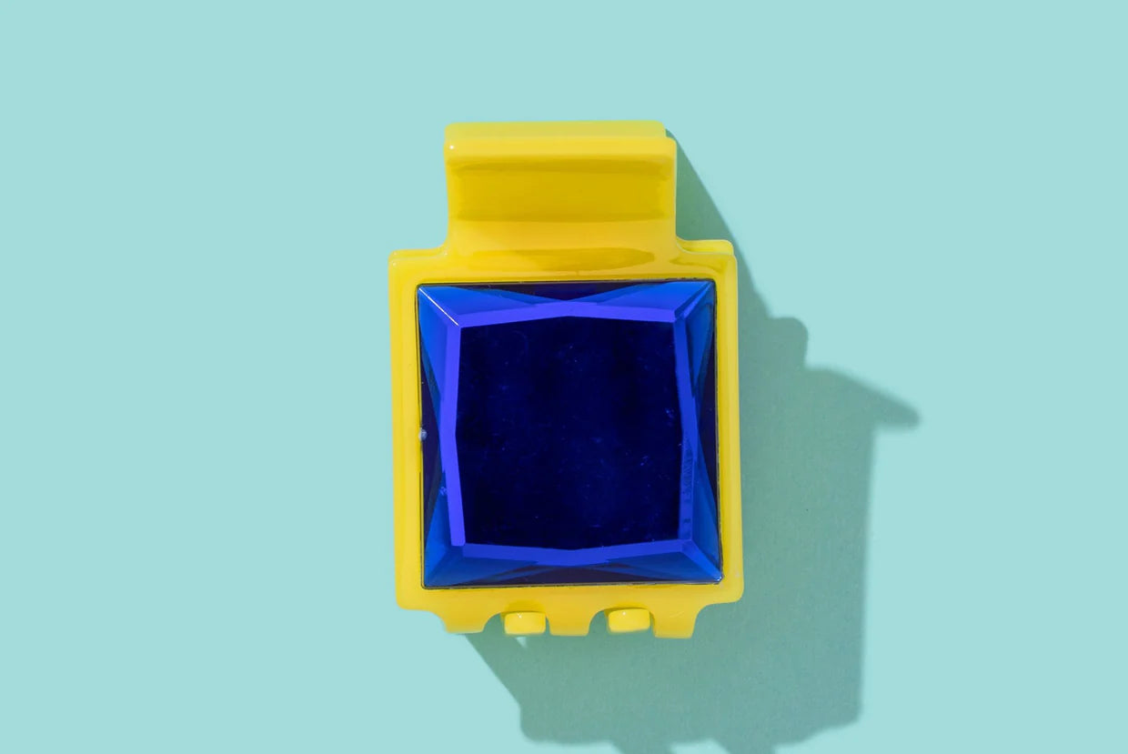 Yellow & Blue Gemstone Claw Clip
