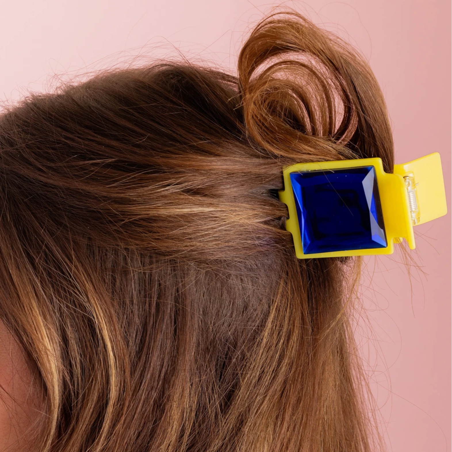 Yellow & Blue Gemstone Claw Clip