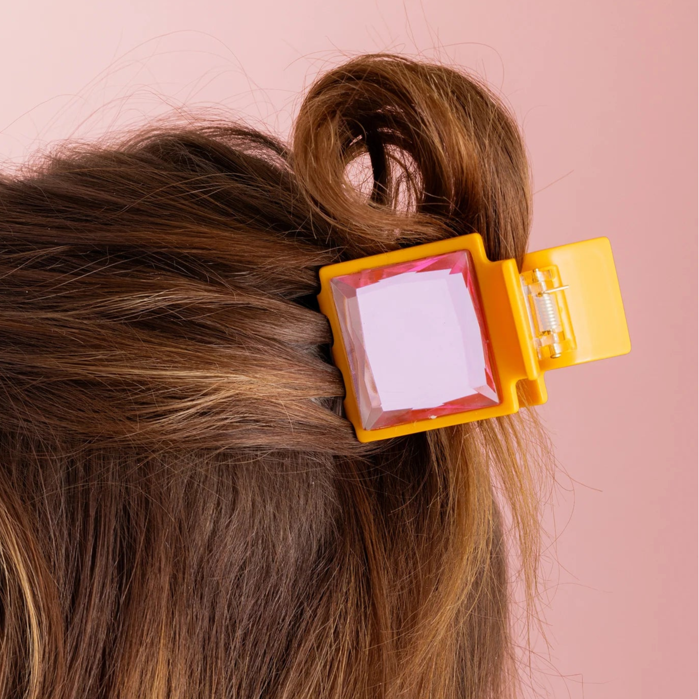 Orange & Pink Gemstone Claw Clip