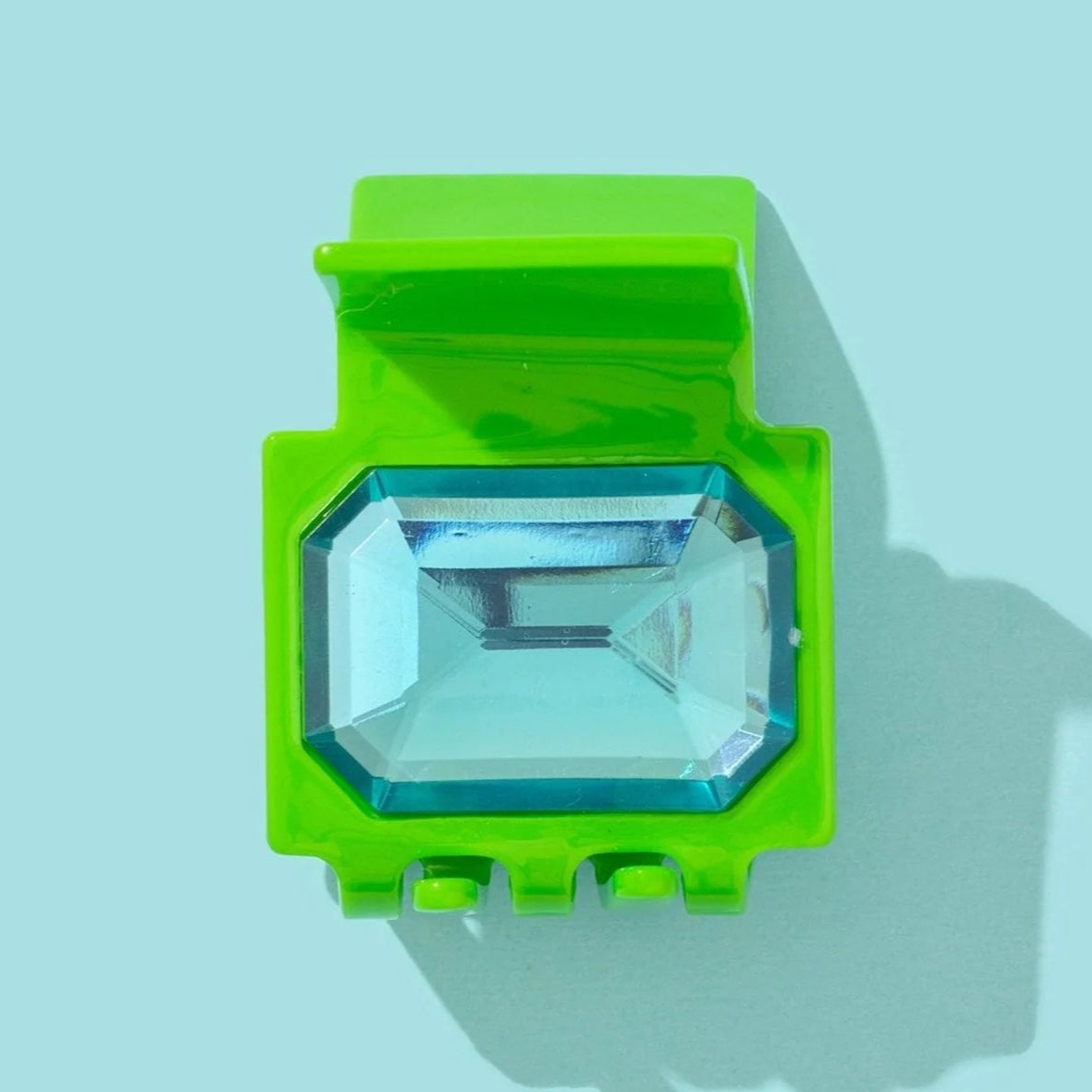 Green & Blue Gemstone Claw Clip