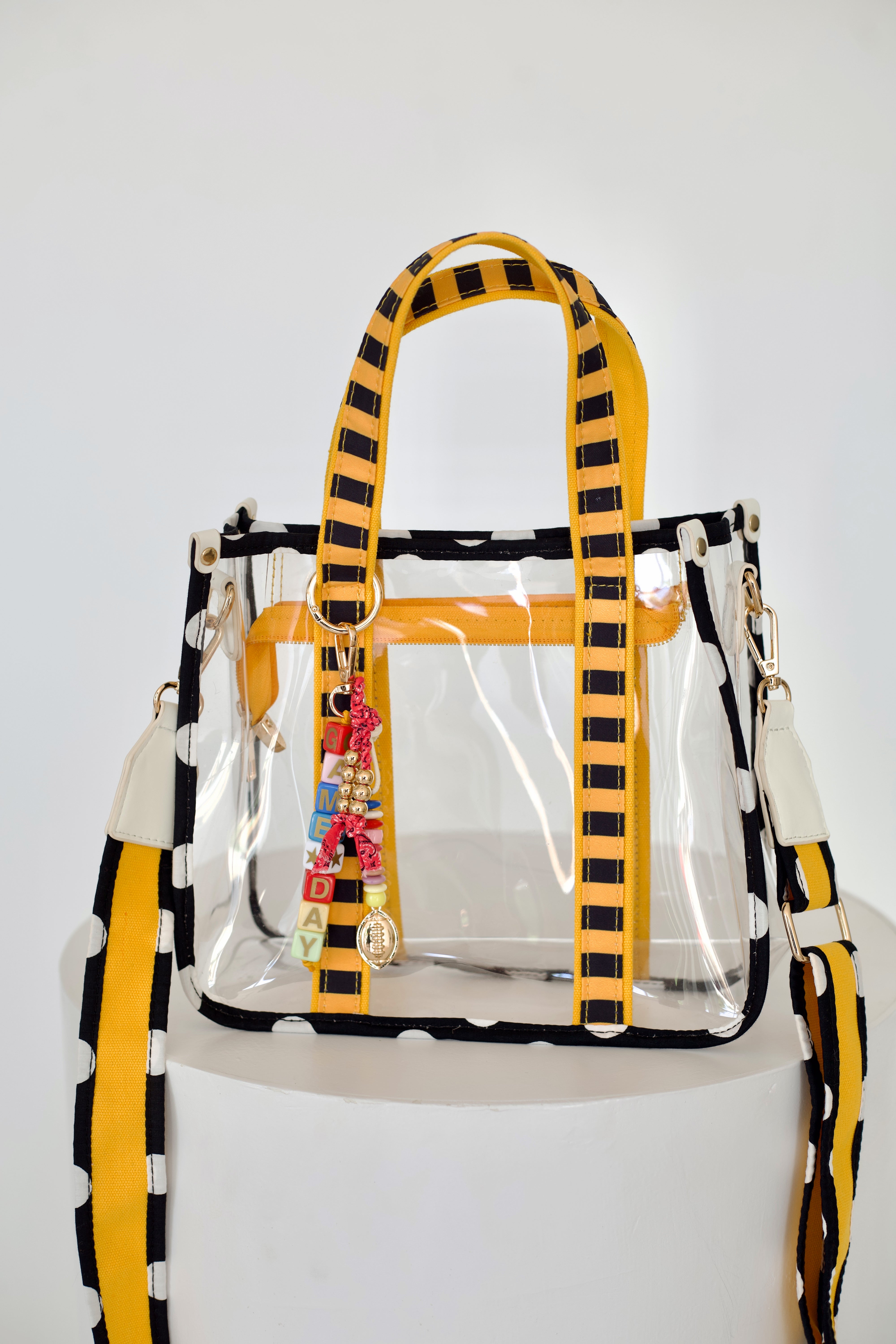 Game Day Clear Stadium Tote - Black and Yellow- PRE-SALE SHIP DATE 9/11**