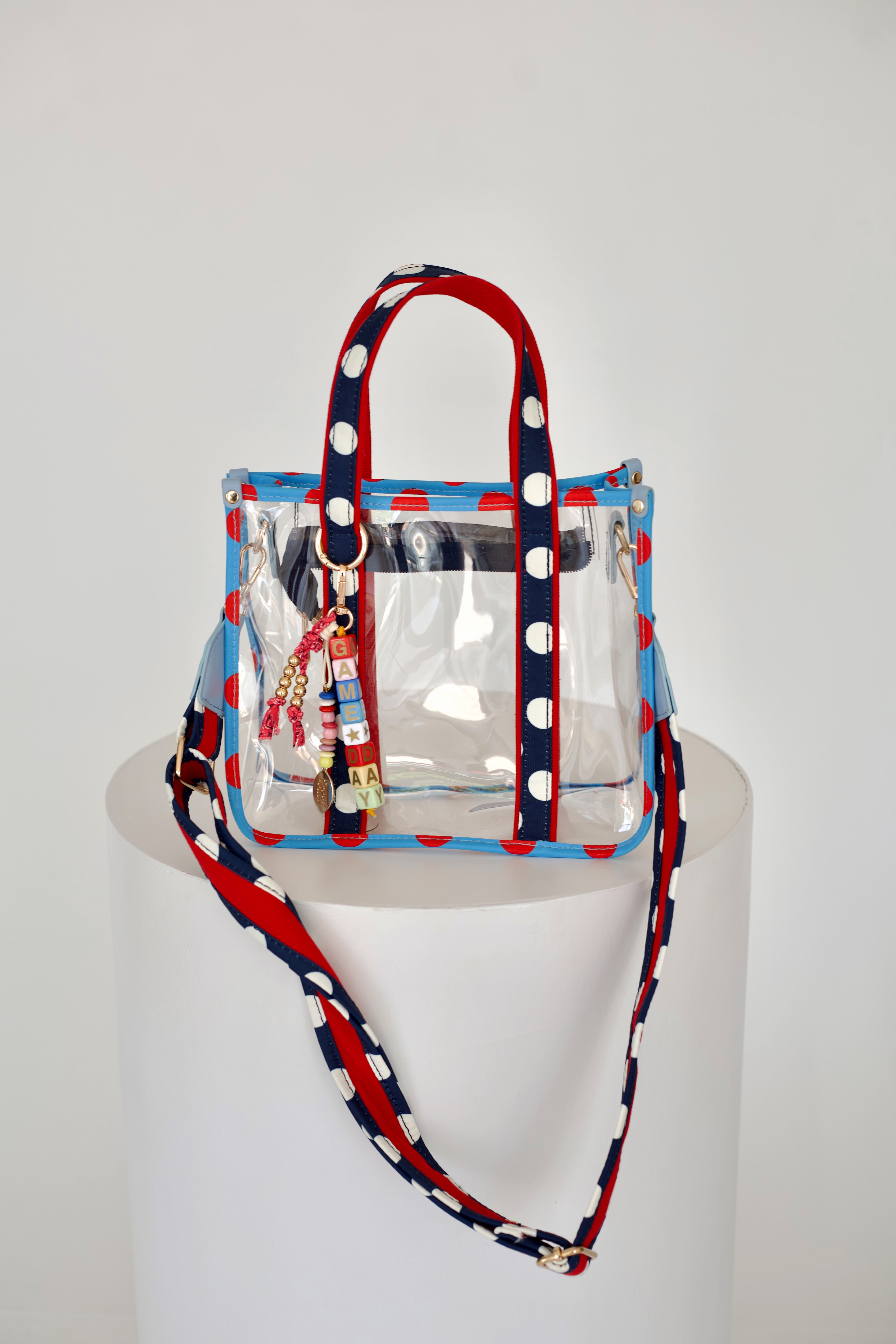 Game Day Clear Stadium Tote - Red & Blue- PRE-SALE SHIP DATE 9/11**