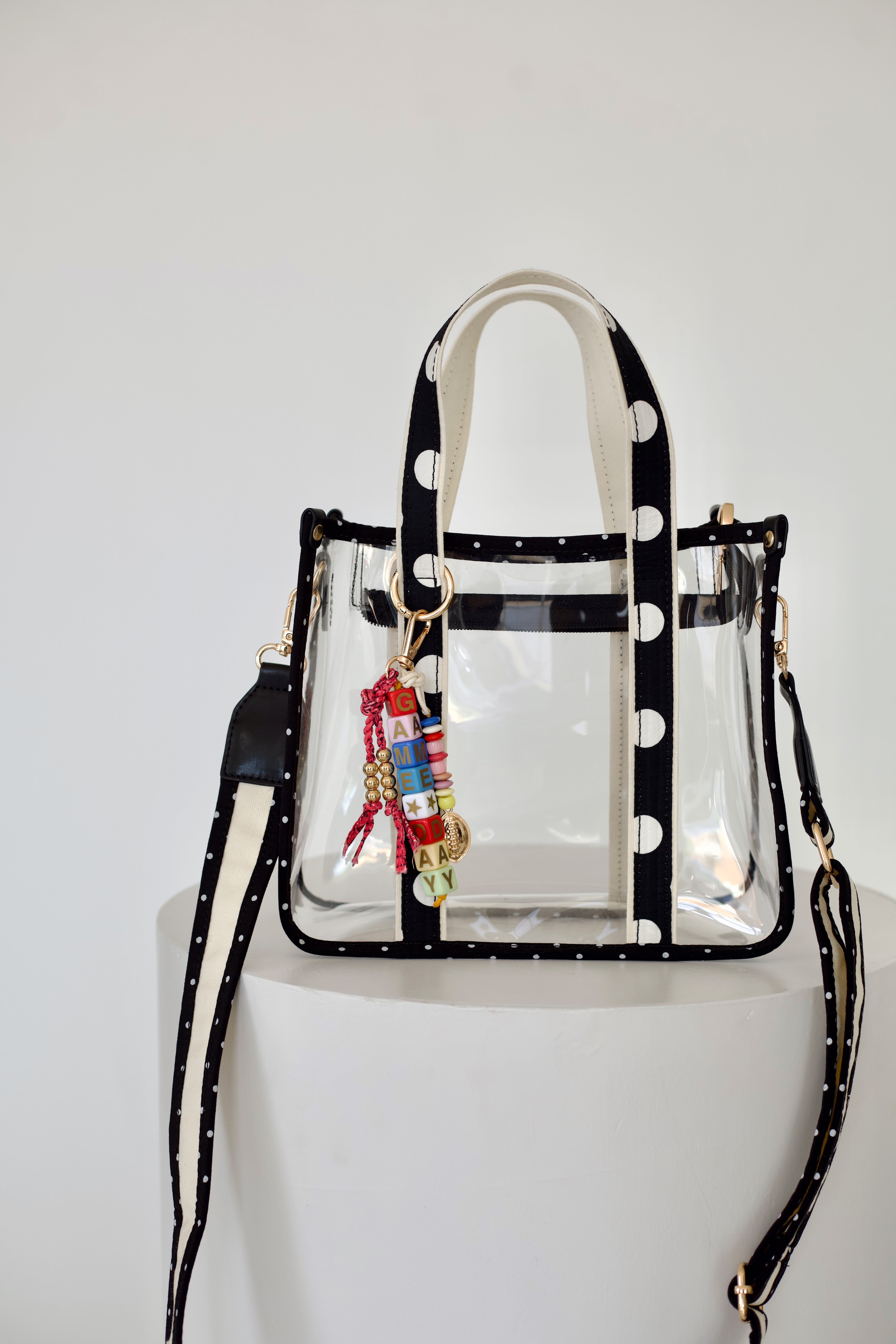 Game Day Clear Stadium Tote - Black and White -  PRE-SALE SHIP DATE 9/11**