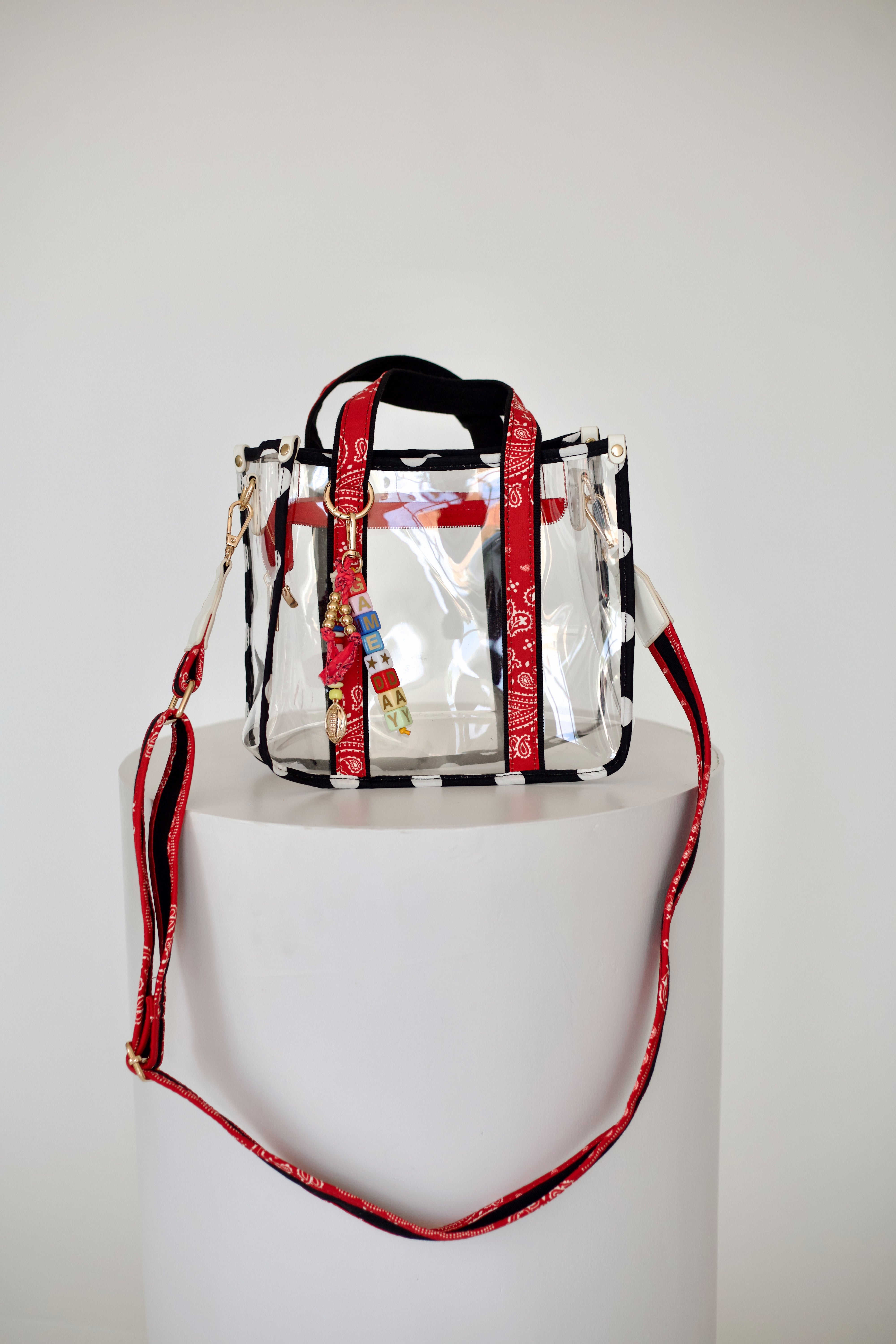 Game Day Clear Stadium Tote - Red & Black- PRE-SALE SHIP DATE 9/11**