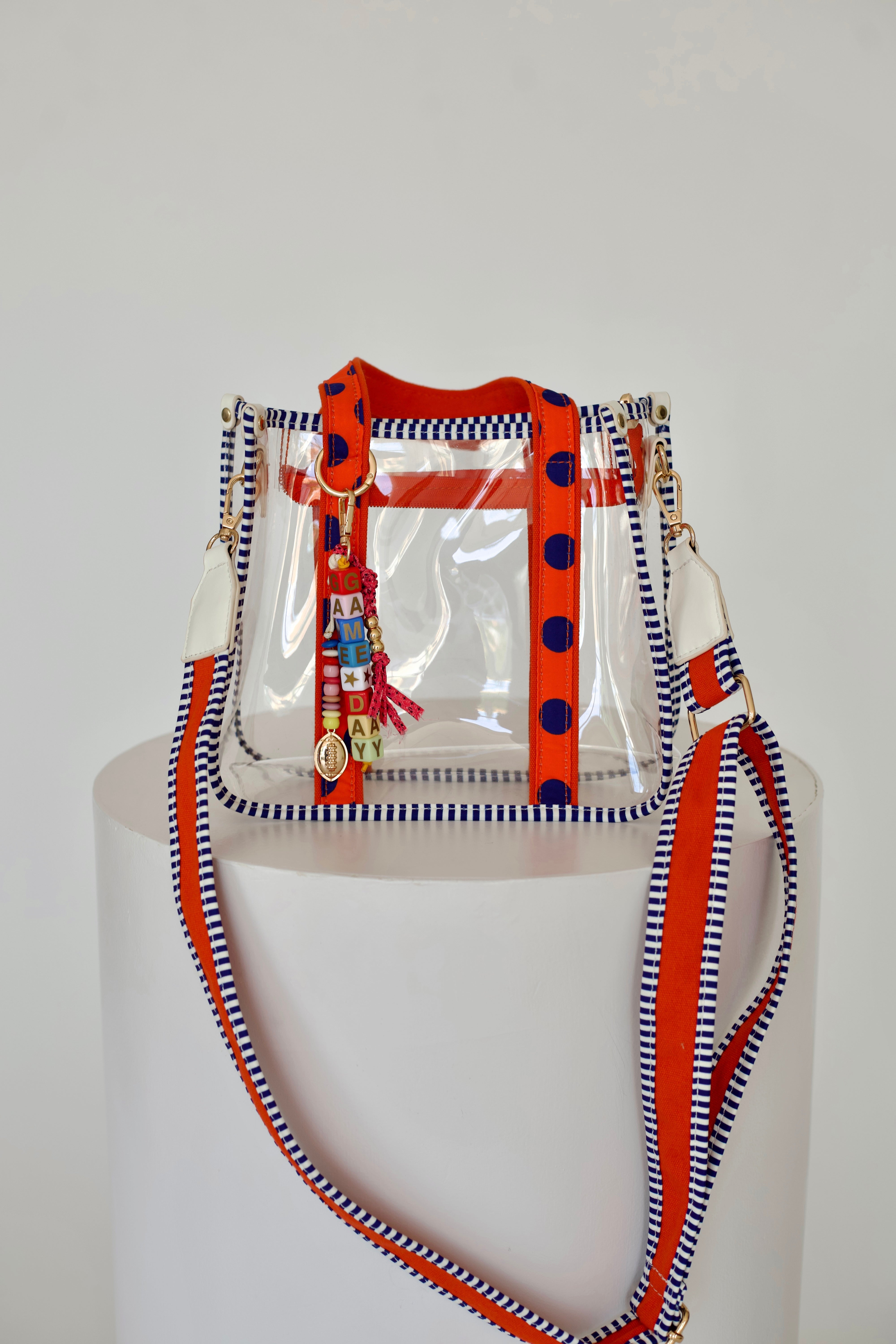 Game Day Clear Stadium Tote - Orange and Royal- PRE-SALE SHIP DATE 9/11**