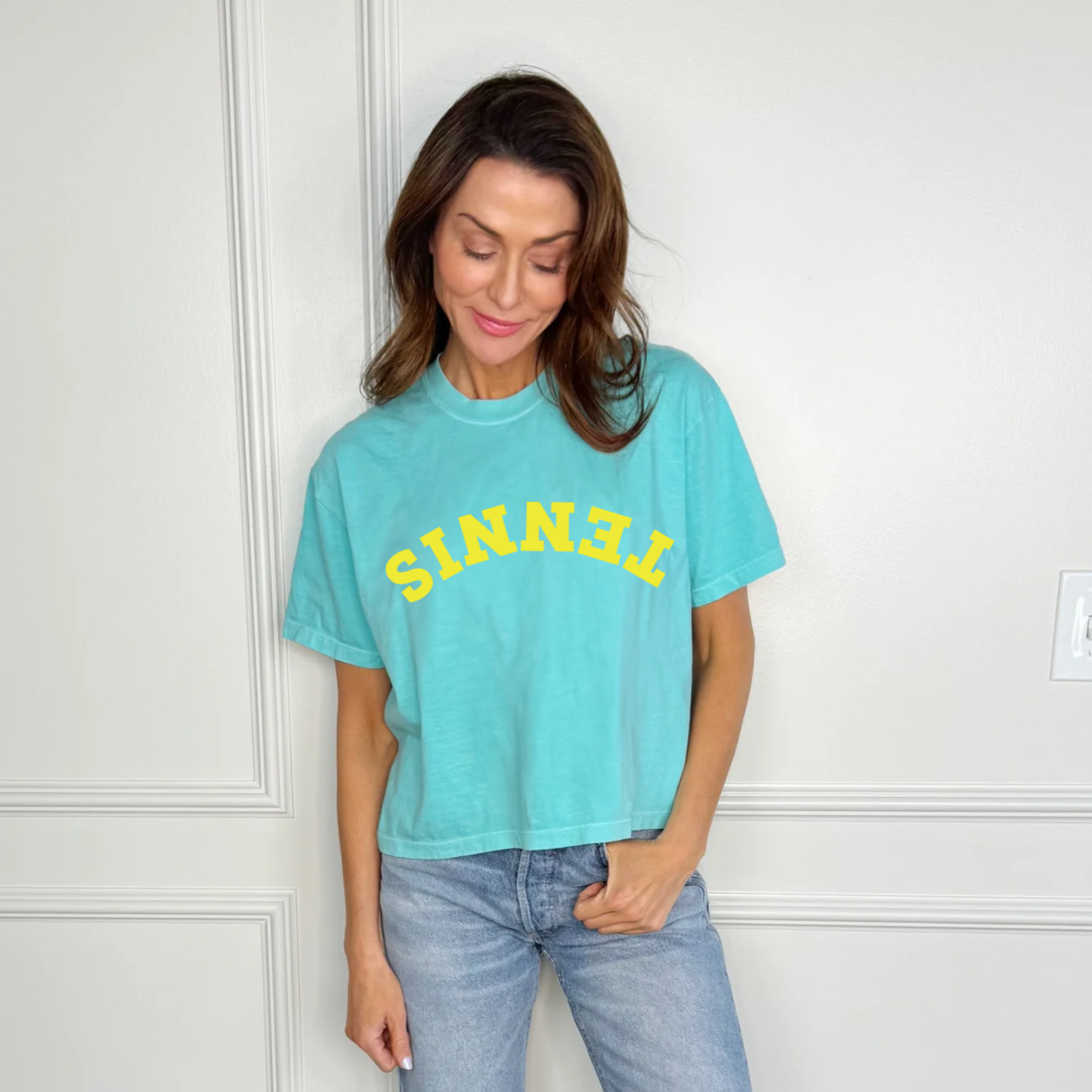 Upside-Down Puff Tennis Crop Tee