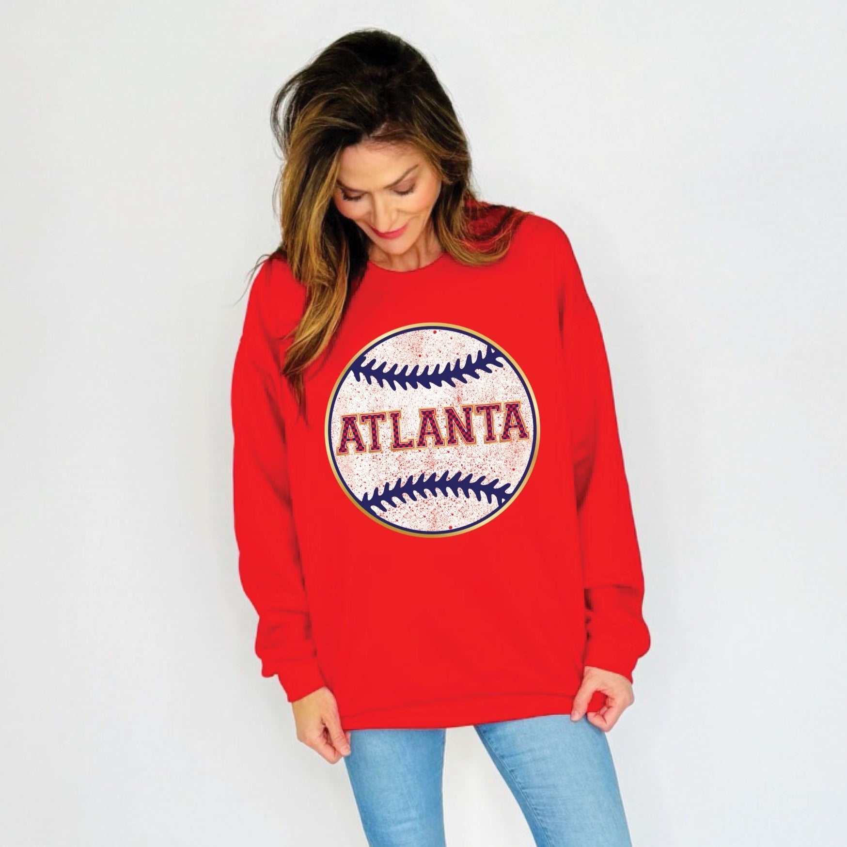Atlanta Grunge Baseball Youth & Adult Sweatshirt