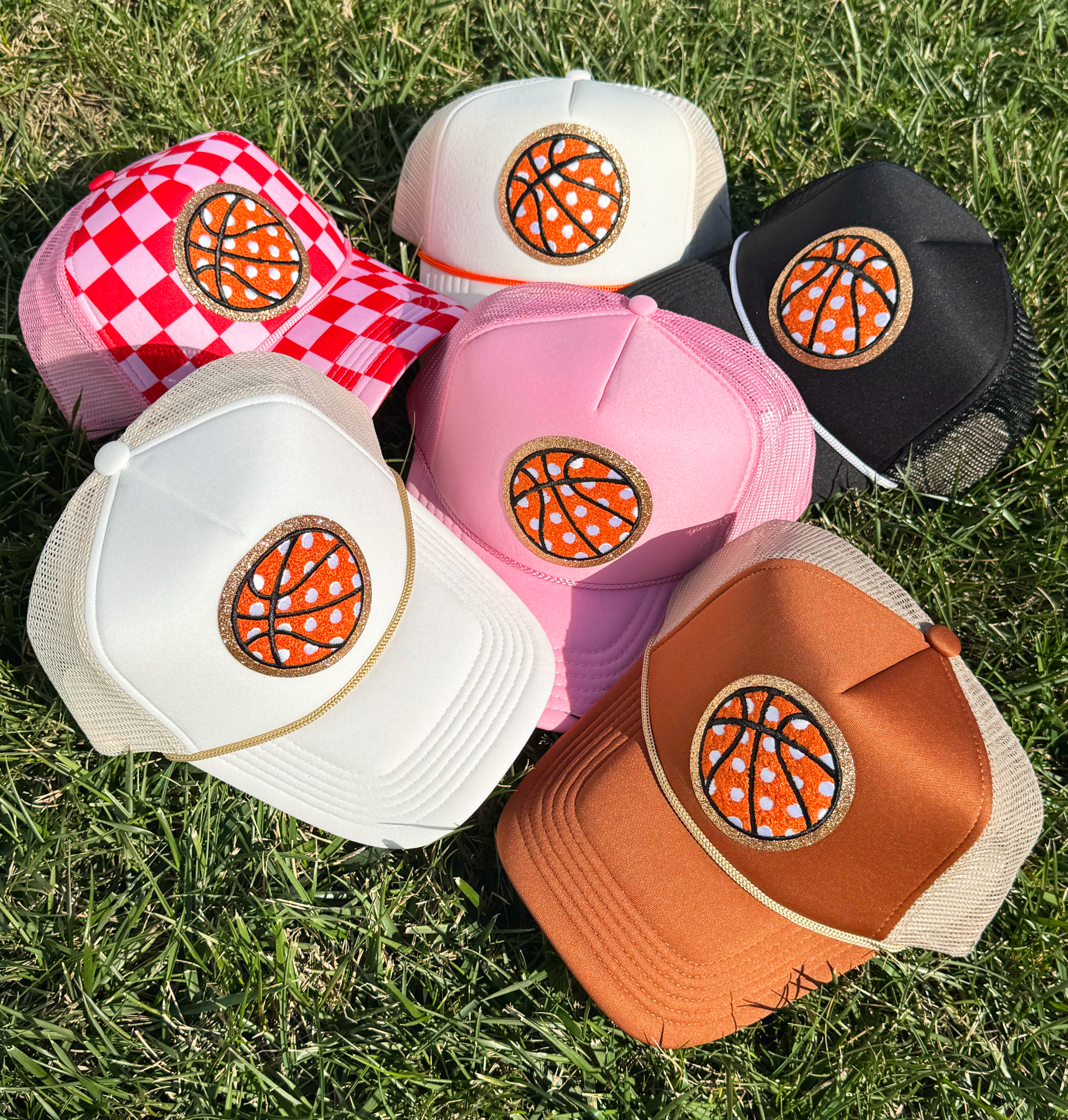 Polka Dot Basketball Patch Hat