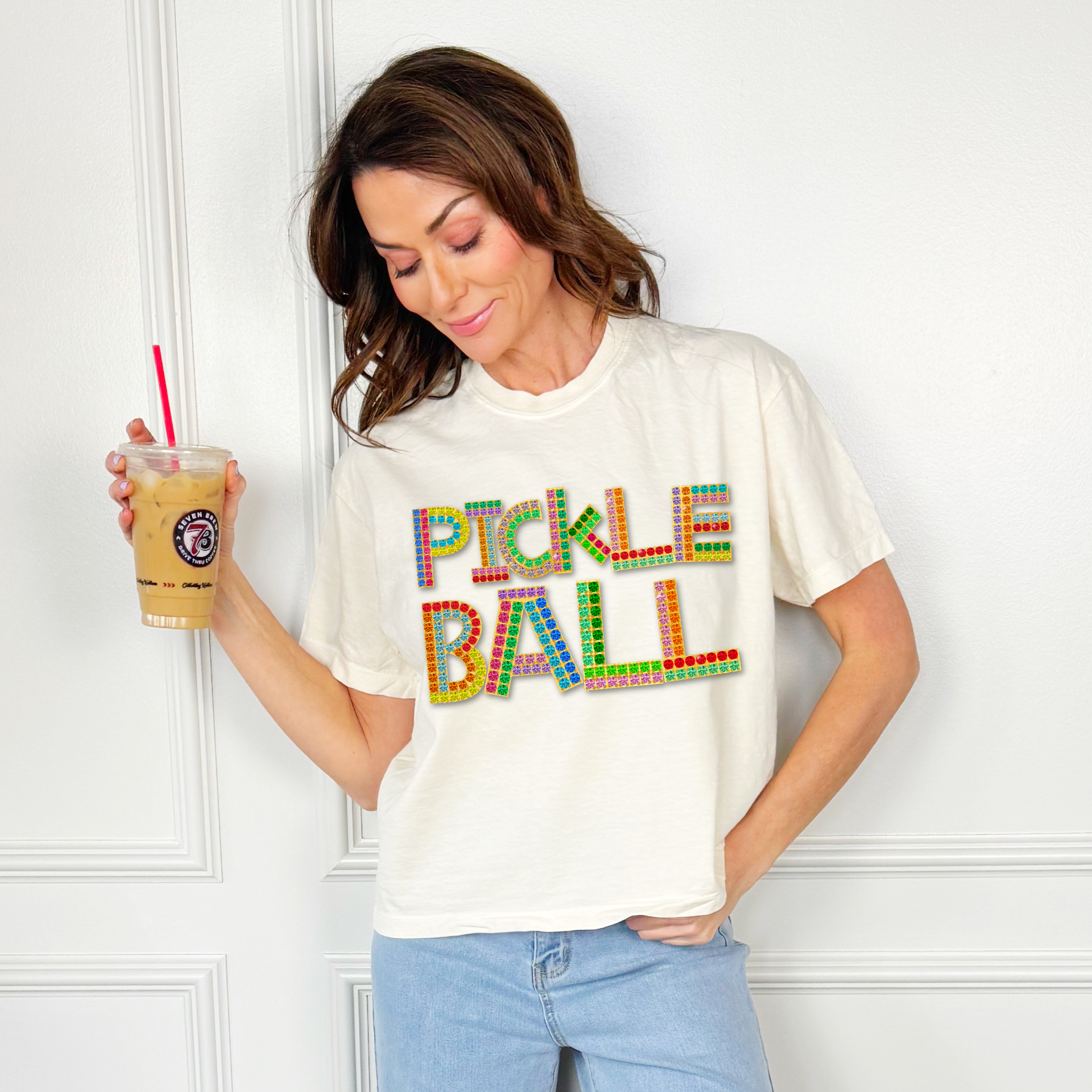 Bedazzled Pickleball Crop Tee