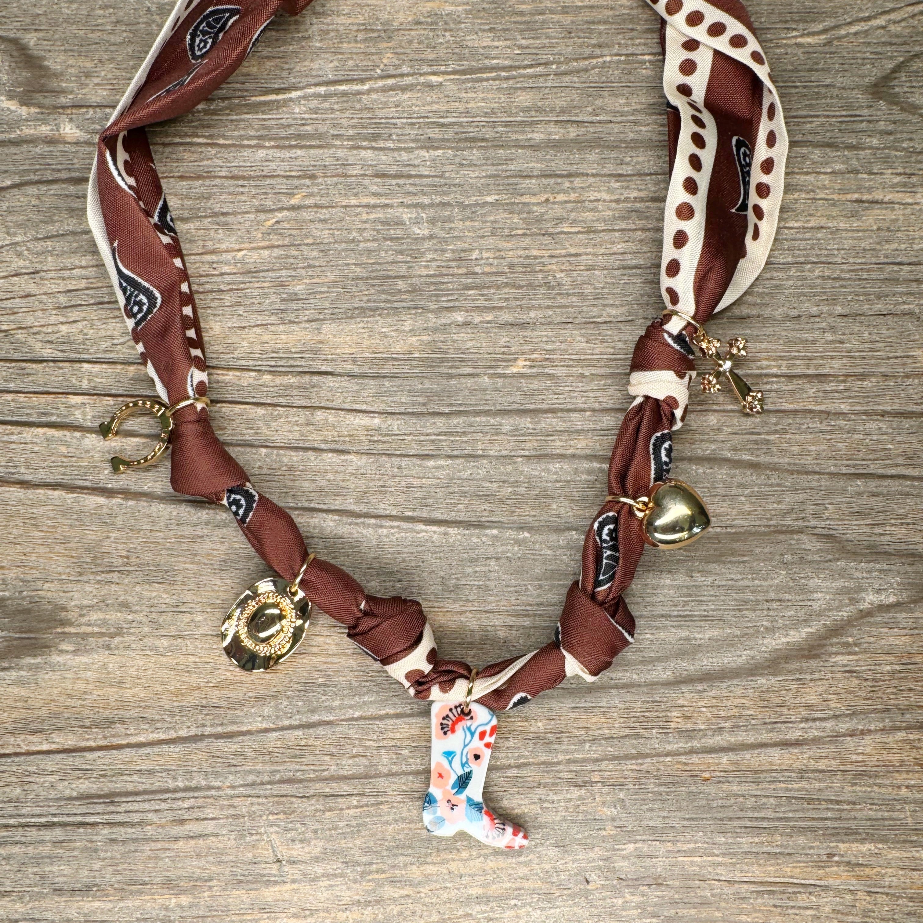 Scarf Boot Charm Necklace