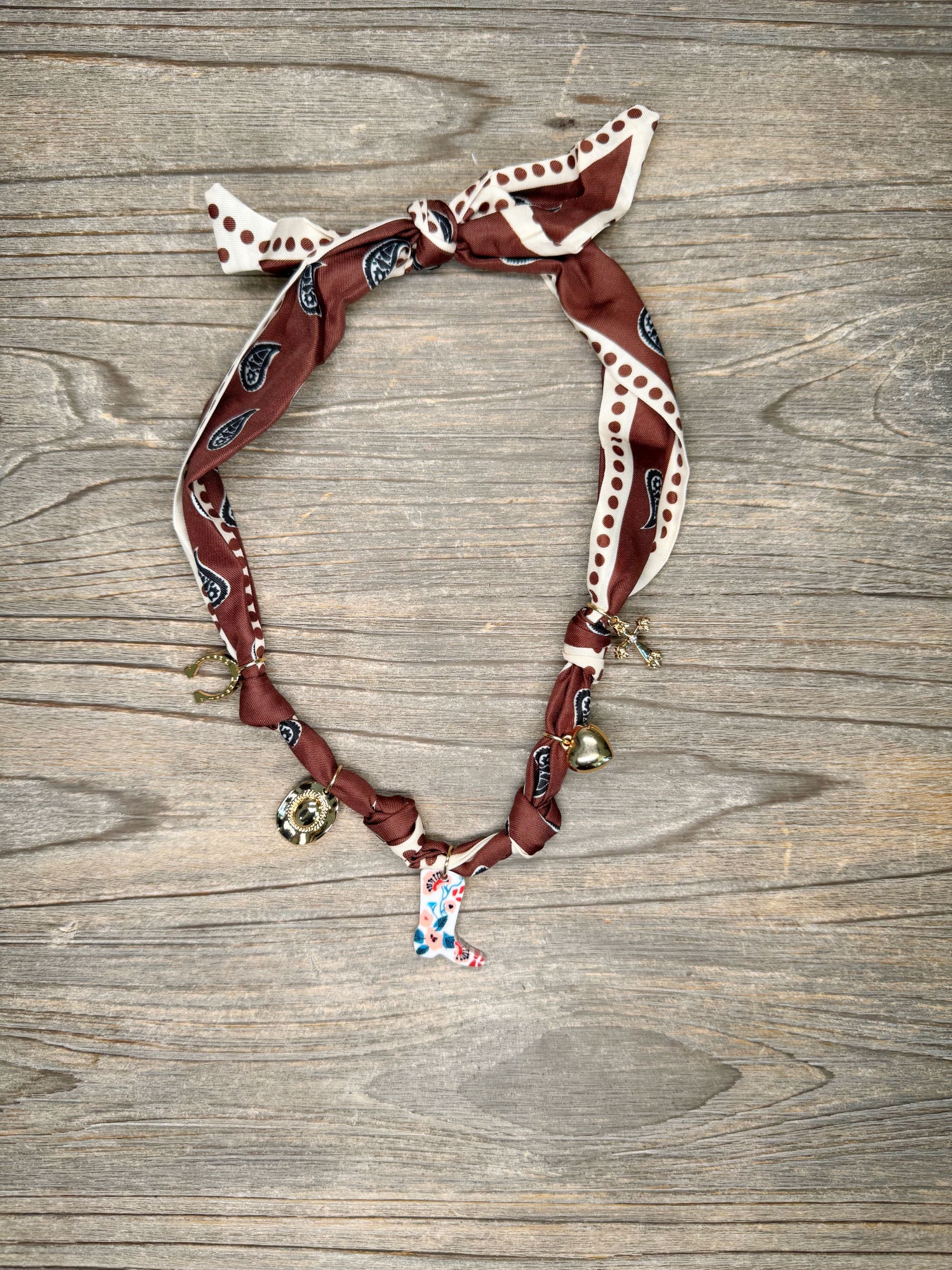 Scarf Boot Charm Necklace