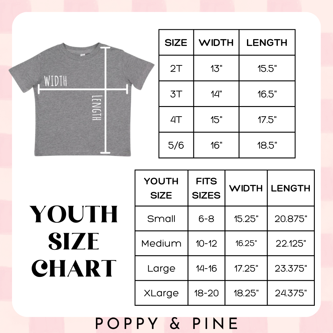 Bow Coquette Poppy & Pine Tee Youth & Adult