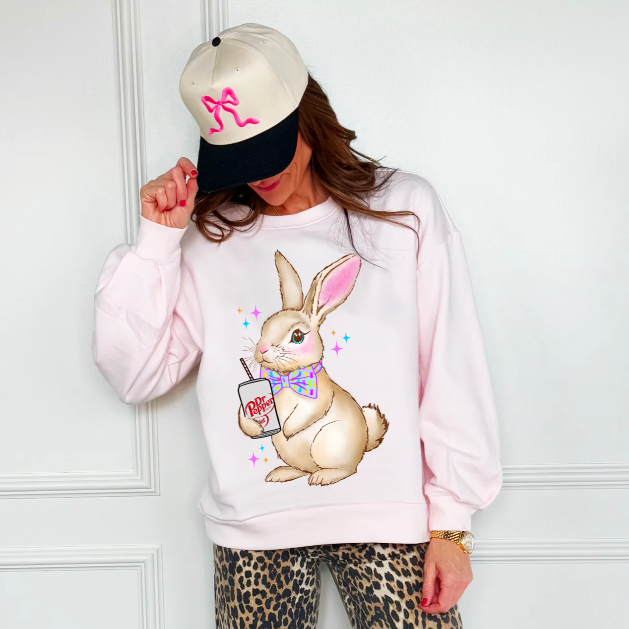 Diet Dr. Pepper Poppy & Pine Bunny Sweatshirt