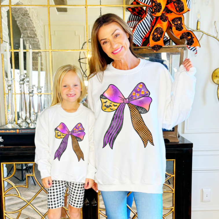 Halloween Bow Youth & Adult Sweatshirt