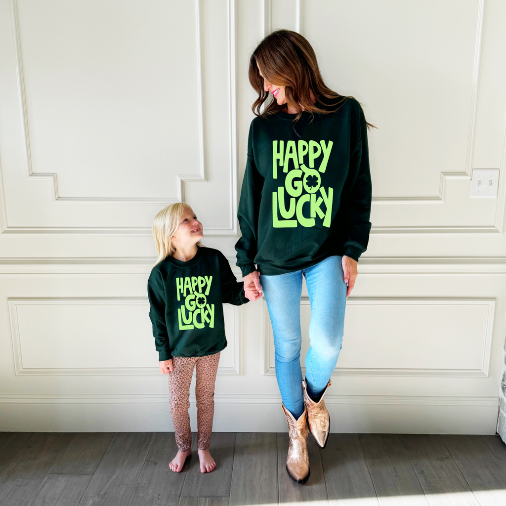 Happy Go Lucky Youth and Adult Sweatshirt